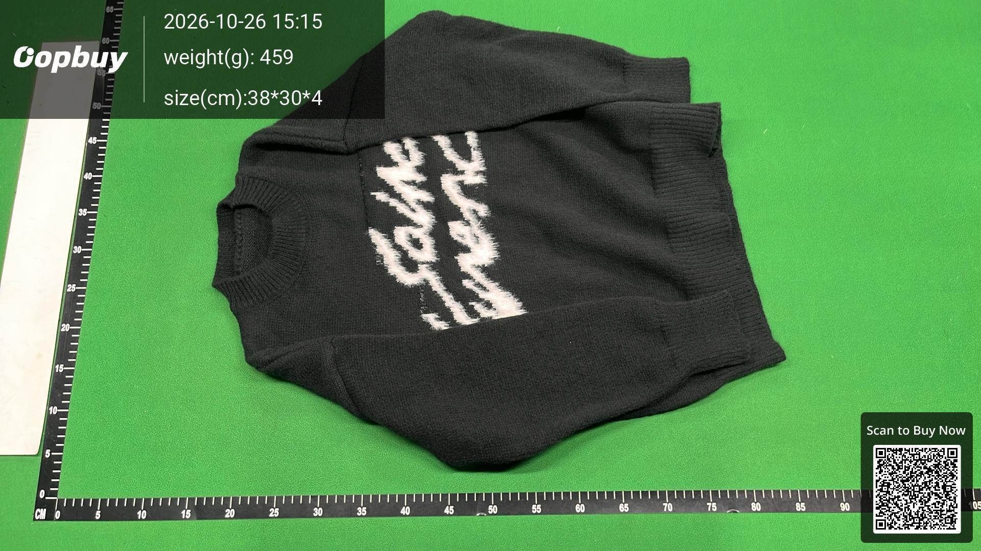 Foto QC 2 de Saint Laurent 90s Crewneck Sweater Logo Mohair-Blend Black