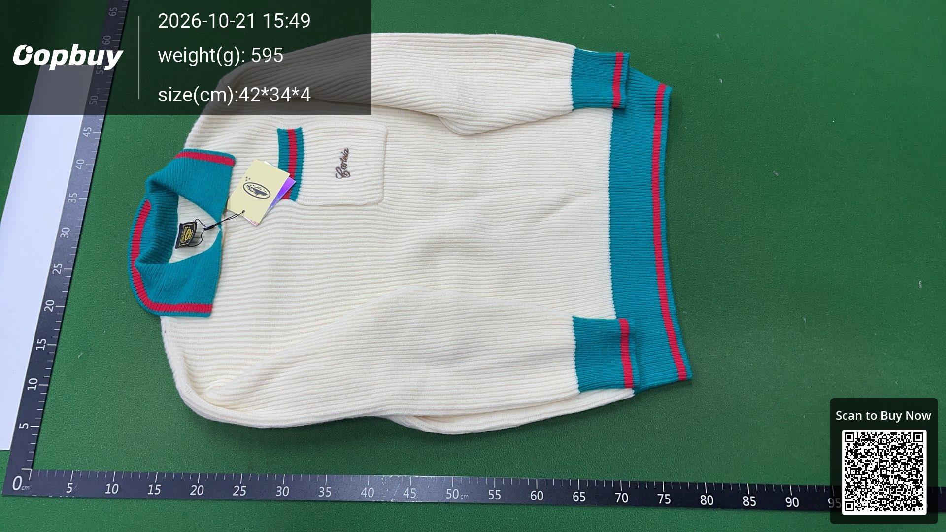 Foto QC 6 de Corteiz Crewneck Sweater Large Logo Cream