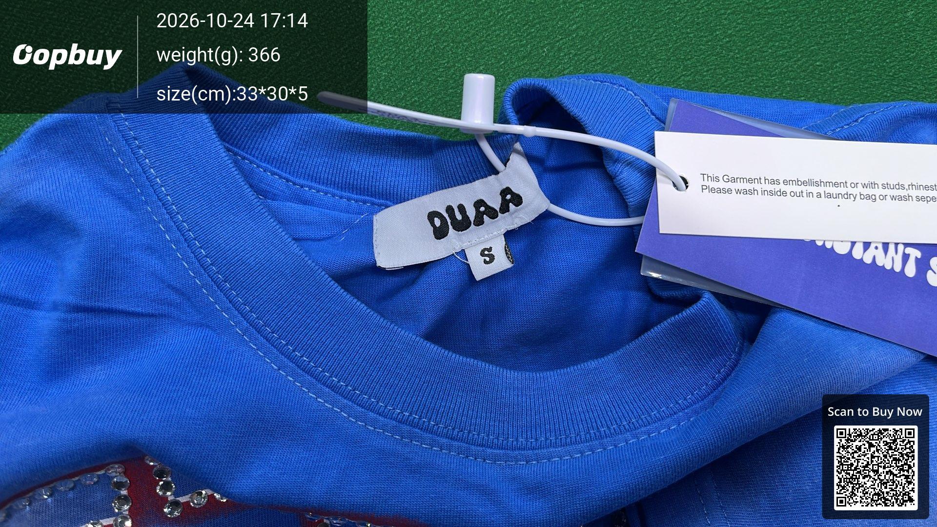 Foto QC 1 de DUAA T-shirt 8-Ball Cards Rhinestone Washed Black