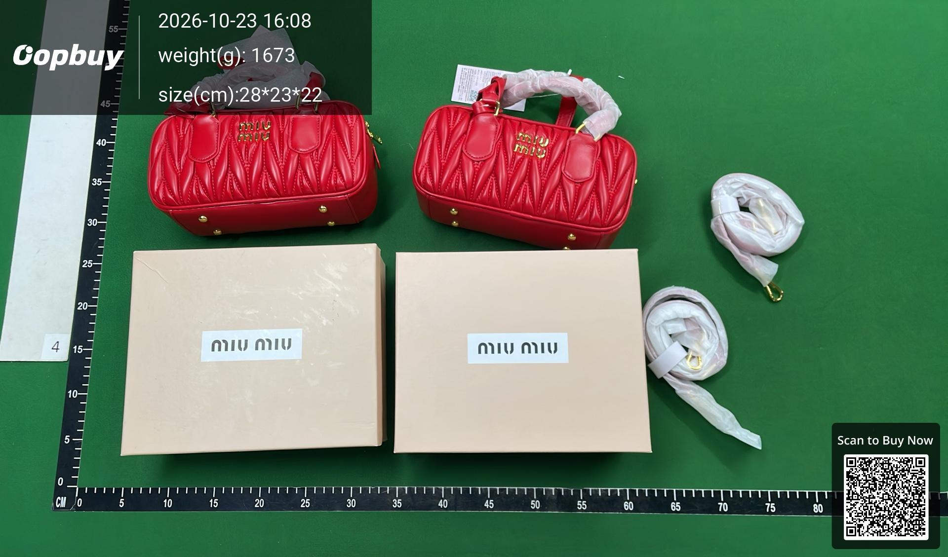 Foto QC 4 de Miu Miu Arcadie Matelasse Bag Brown Nappa Leather