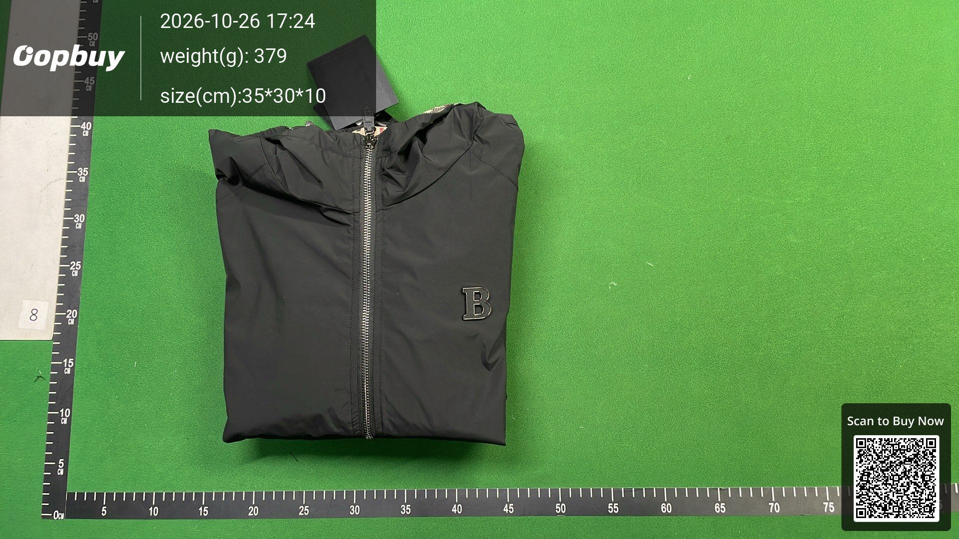 Foto QC 8 de Burberry Hooded Jacket Vintage Check Trim Black