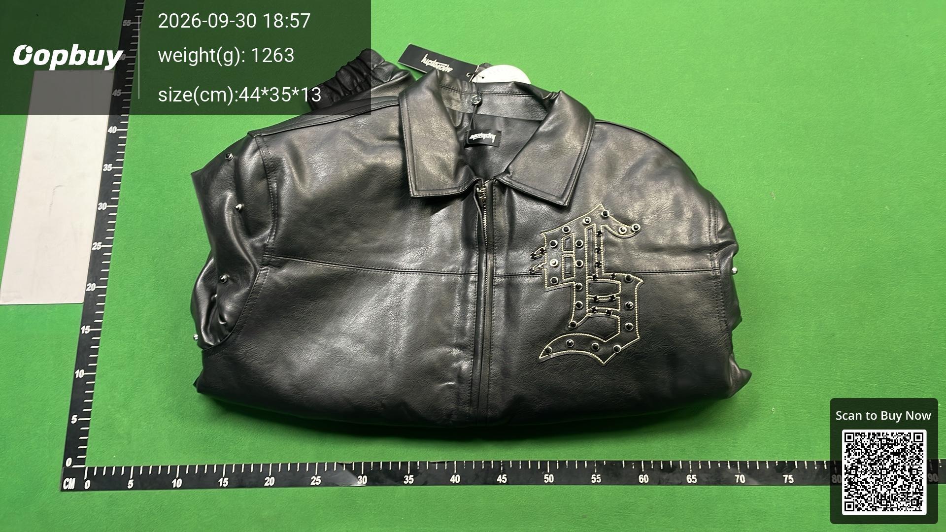Foto QC 4 de Ed Hardy Leather Jacket Death Before Dishonor Black