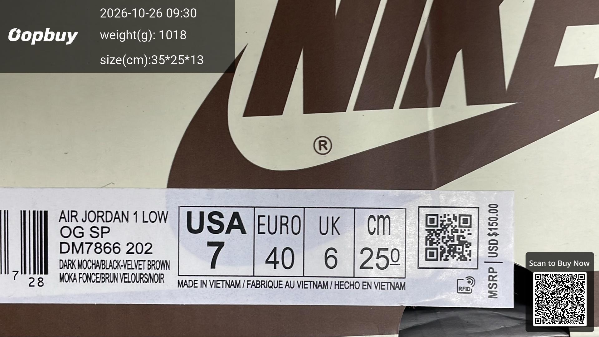 Foto QC 8 de Jordan 1 Retro Low OG SP Travis Scott Black Phantom DM7866-001