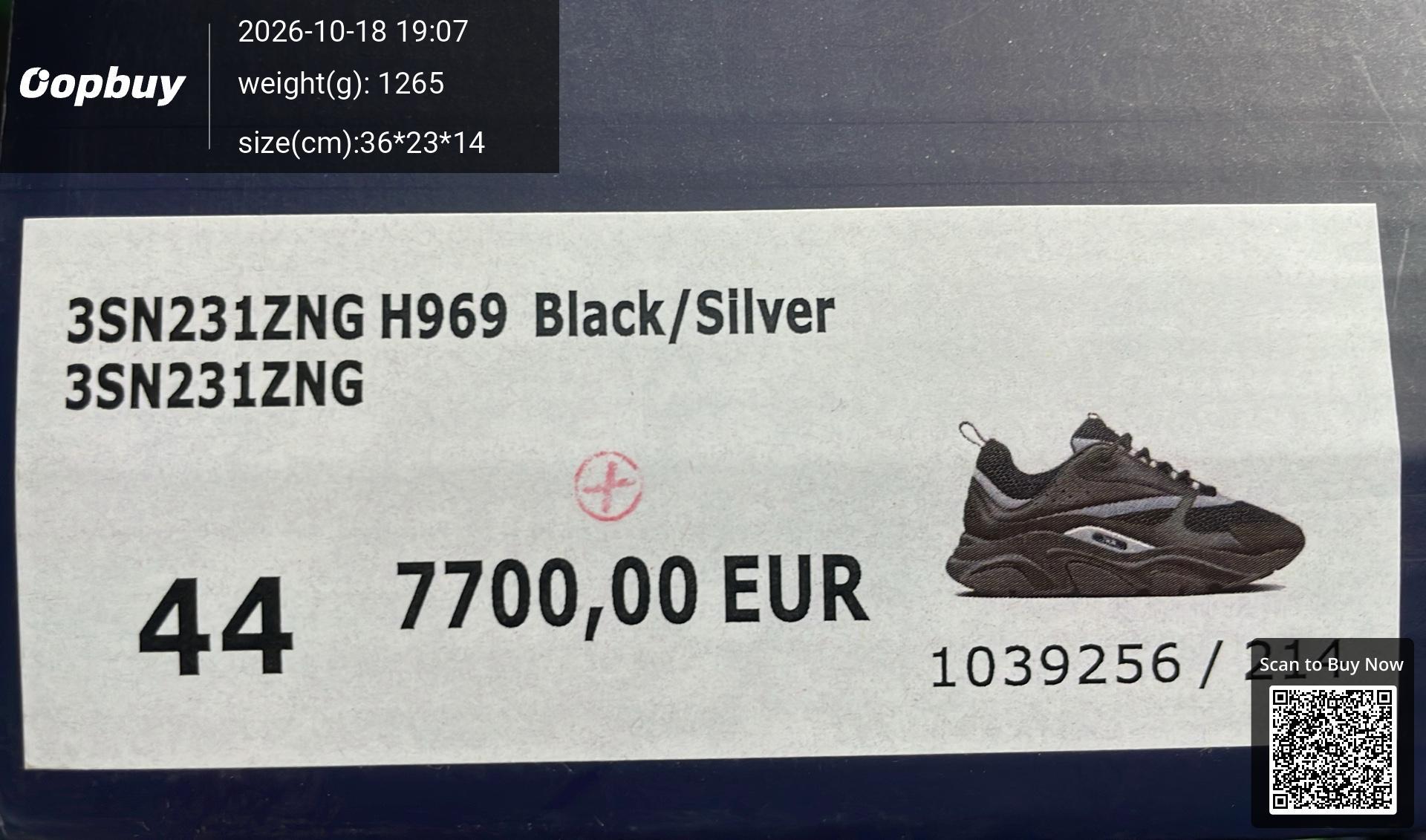 Foto QC 2 de Dior B22 Low Black White Reflective