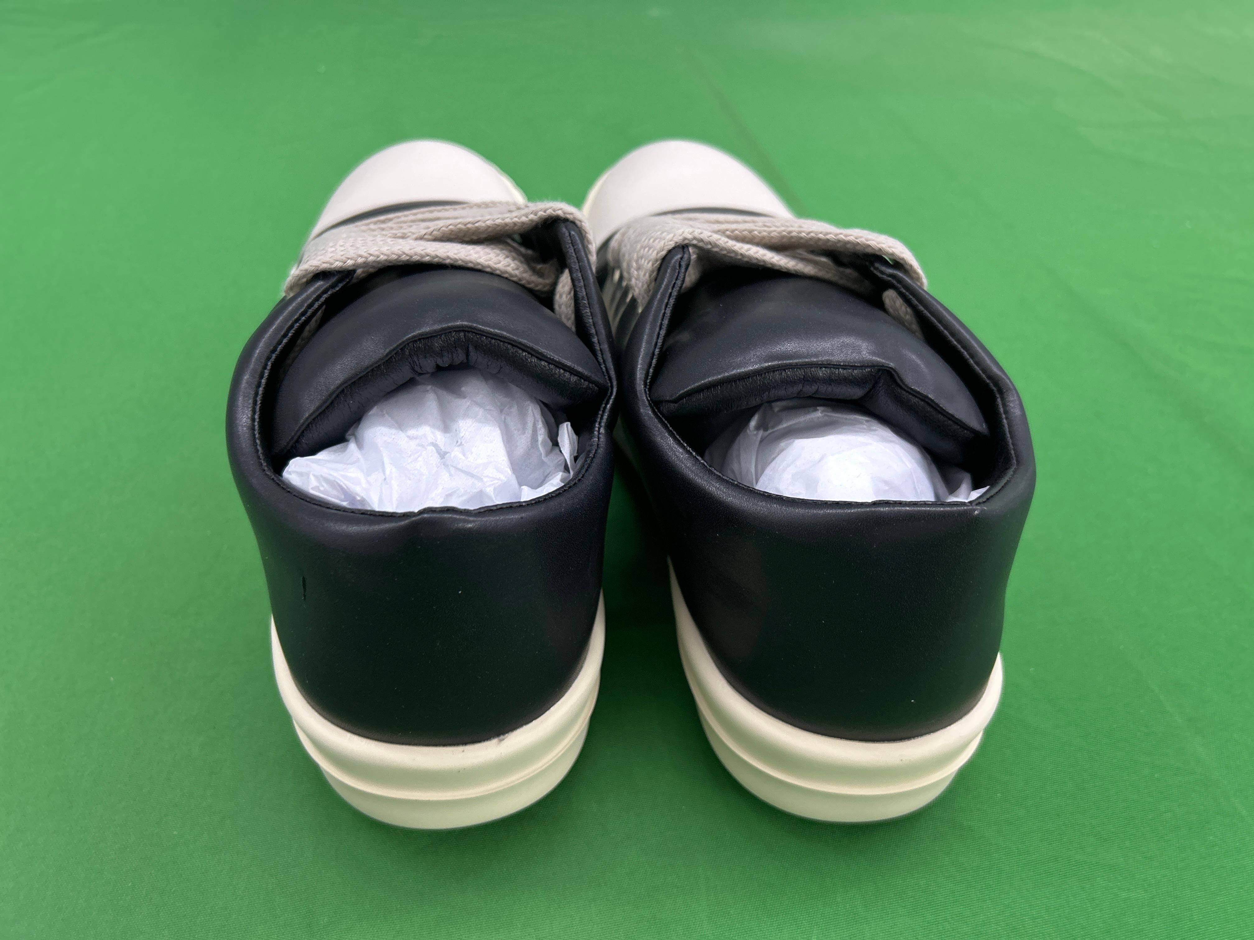 Foto QC 2 de Rick Owens Jumbo Lace Sneakers Leather Low Top Black Milk