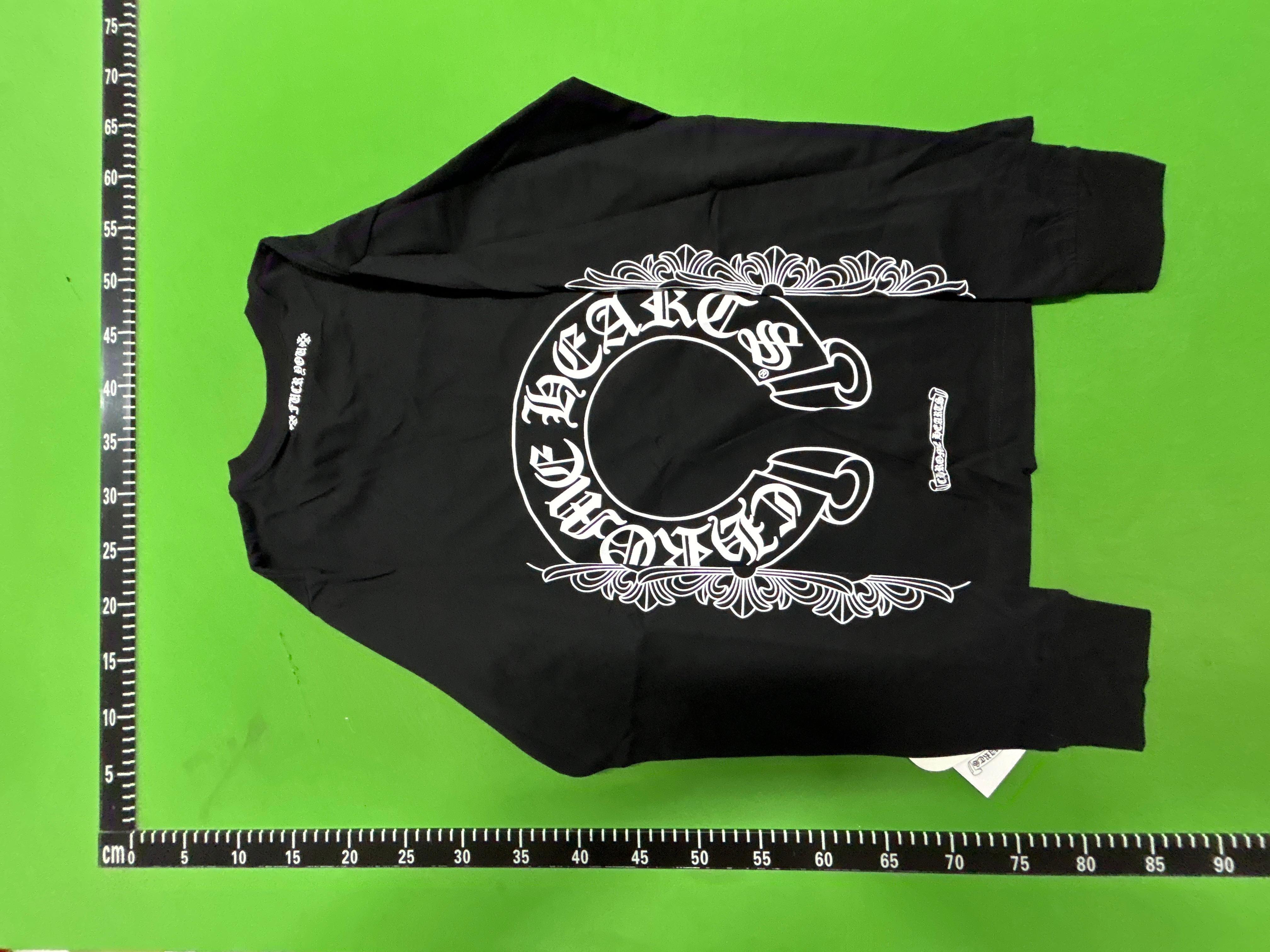 Foto QC 4 de Chrome Hearts T-shirt Horseshoe Logo Raglan Long-Sleeve White/Black