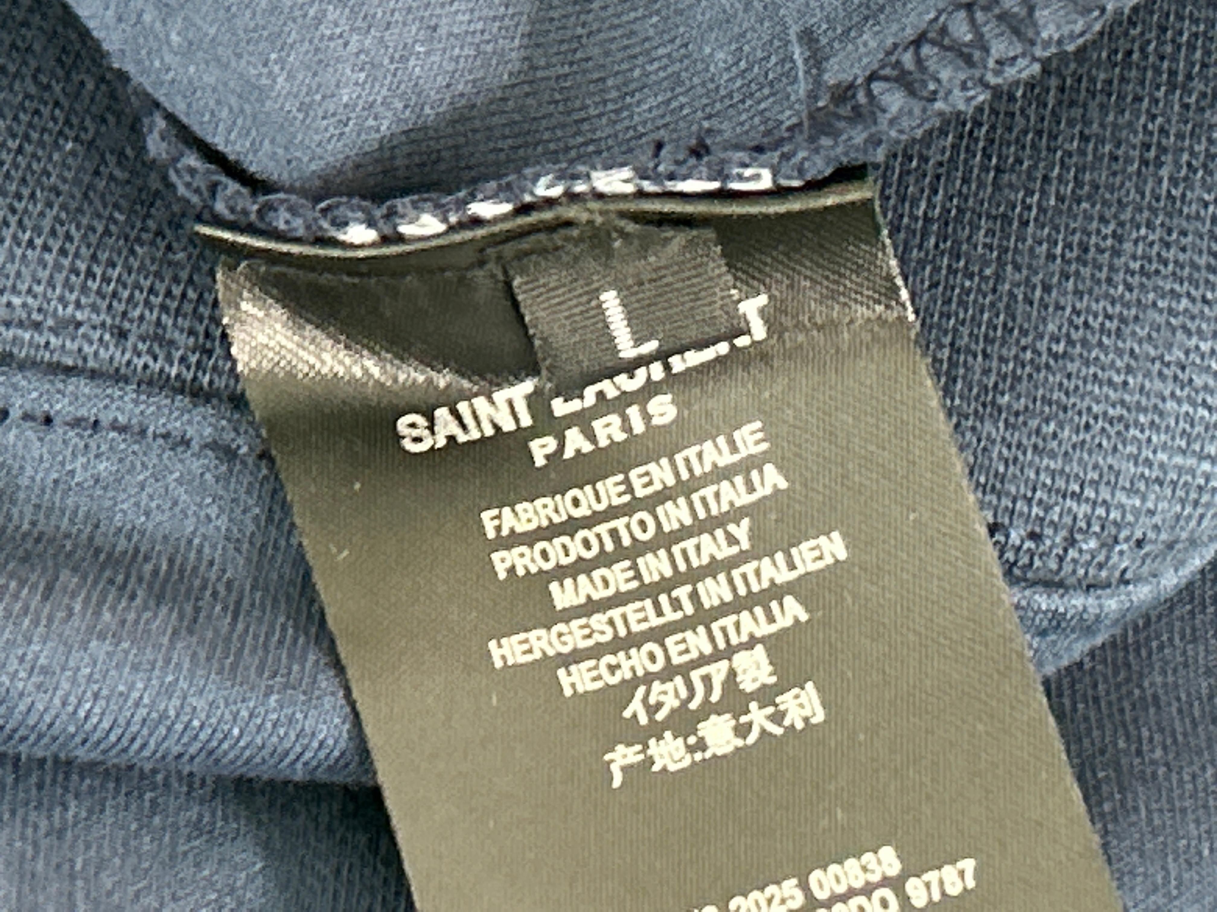 Foto QC 3 de Saint Laurent Sweater Distressed Flag Logo Dark Grey