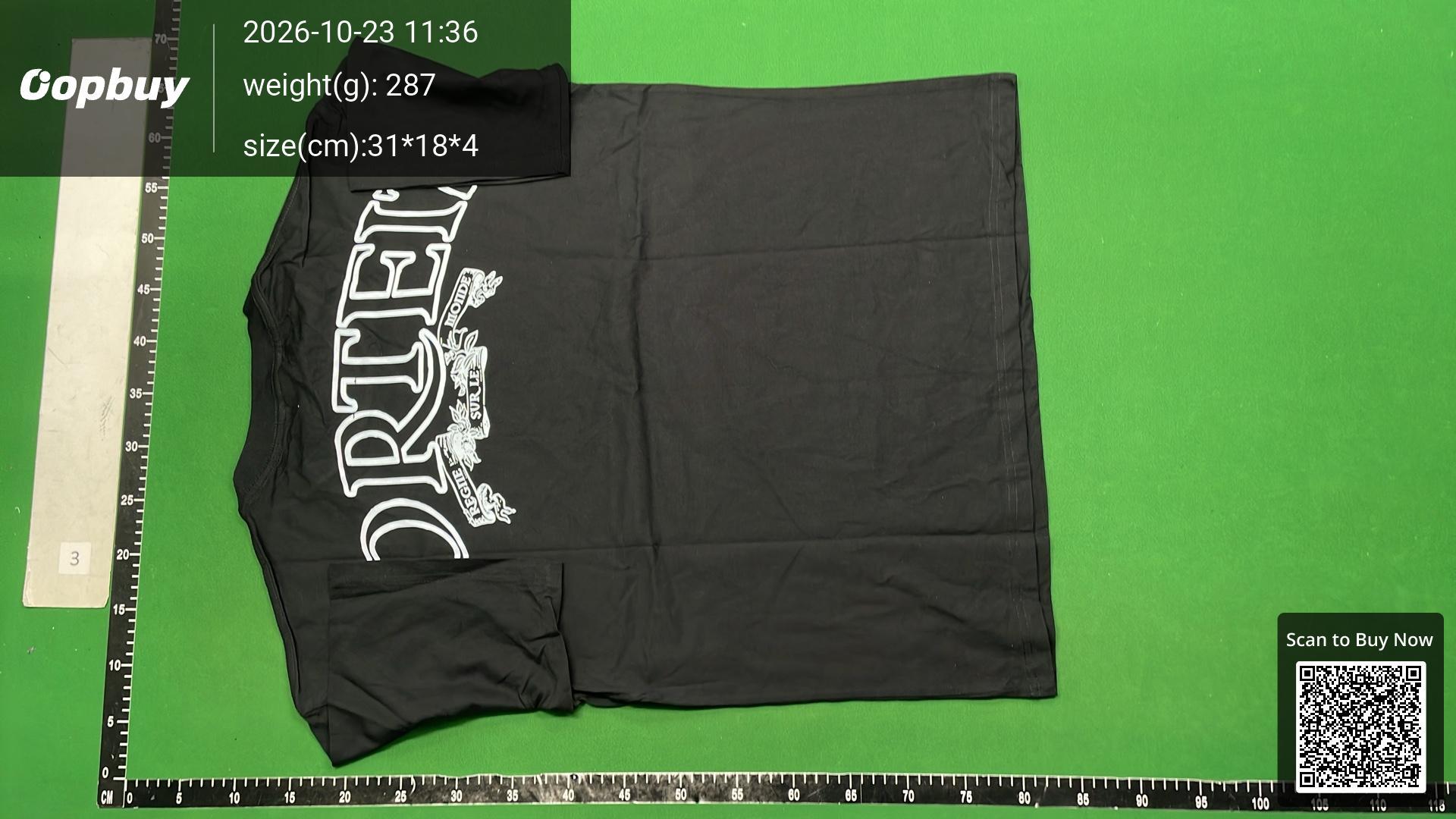 Foto QC 7 de Corteiz T-shirt Script Logo Black