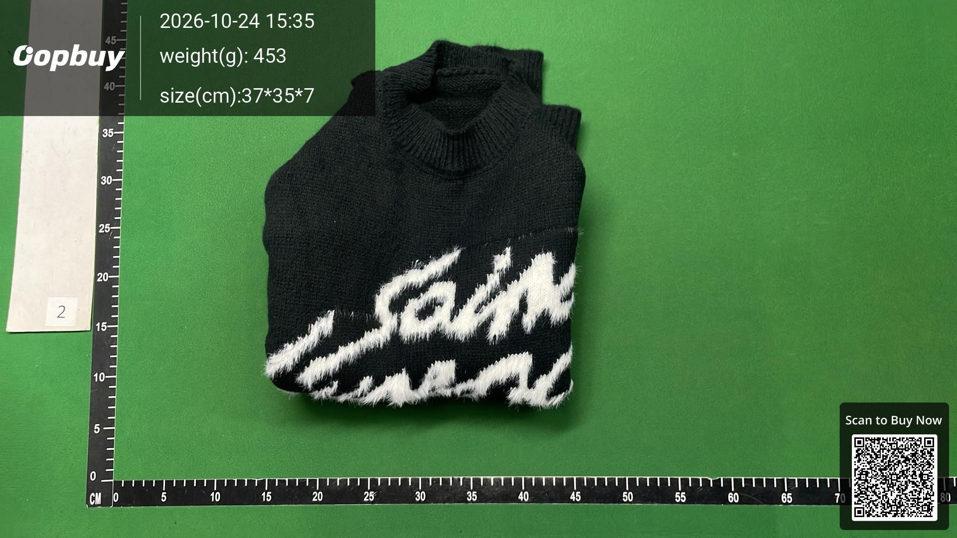 Foto QC 7 de Saint Laurent 90s Crewneck Sweater Logo Mohair-Blend Black
