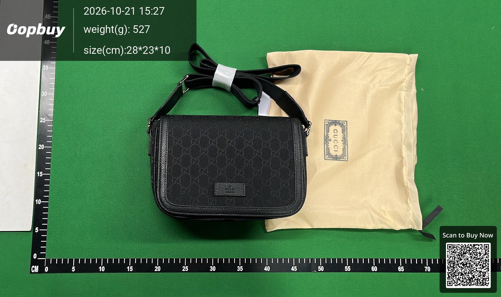 Foto QC 3 de Gucci Messenger Bag Black GG Canvas