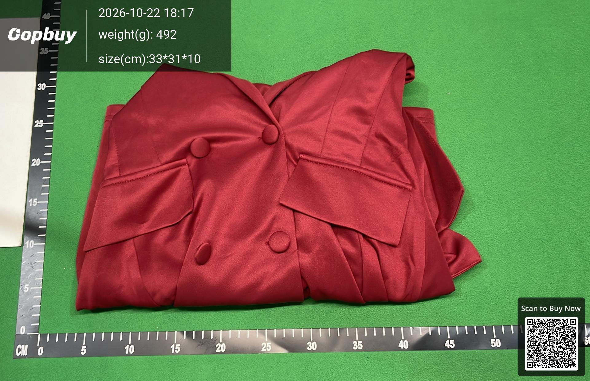 Foto QC 4 de Other Deep V Blazer Dress Burgundy