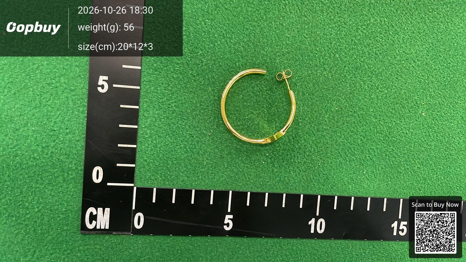 Foto QC 1 de Louis Vuitton Louise by Night Hoop Earrings Metal Strass Gold