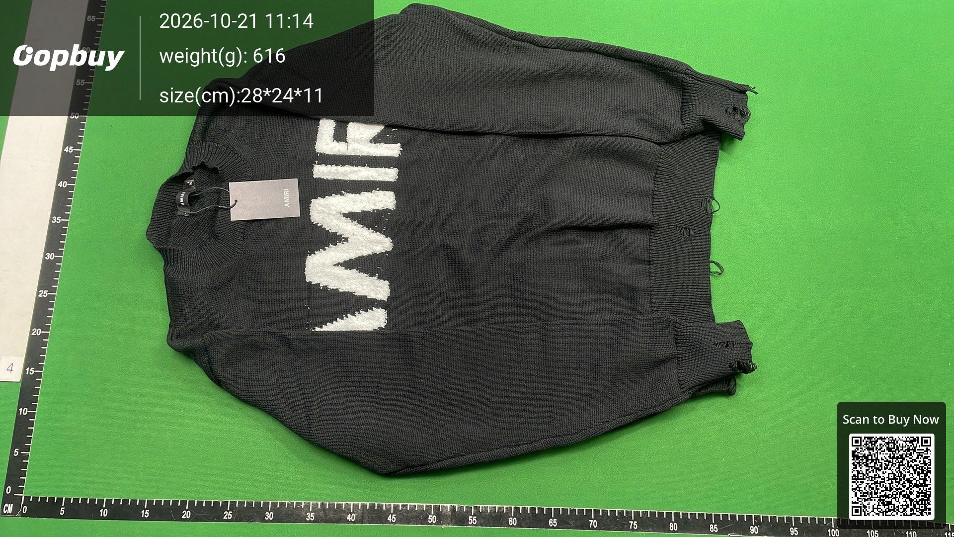 Foto QC 6 de Amiri Logo Jacquard Crewneck Sweater Black