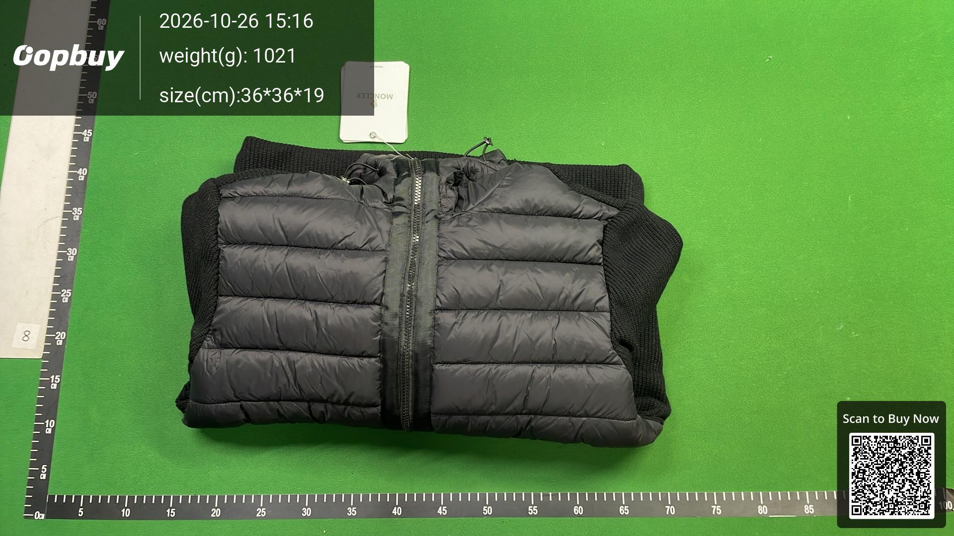 Foto QC 8 de Moncler Knit Sleeve Puffer Jacket Black