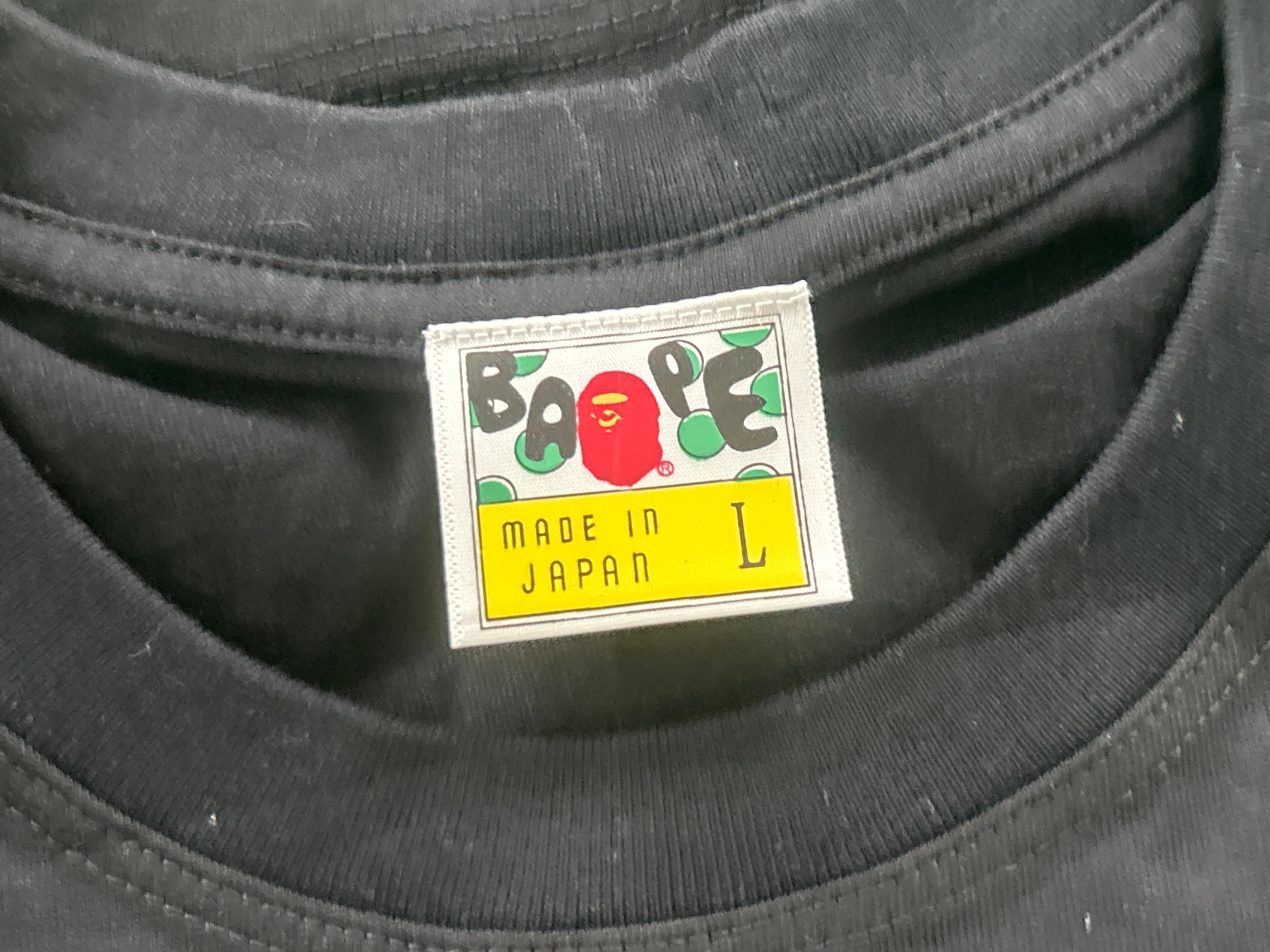 Foto QC 6 de BAPE T-shirt Plaid Ape Head College Logo Black