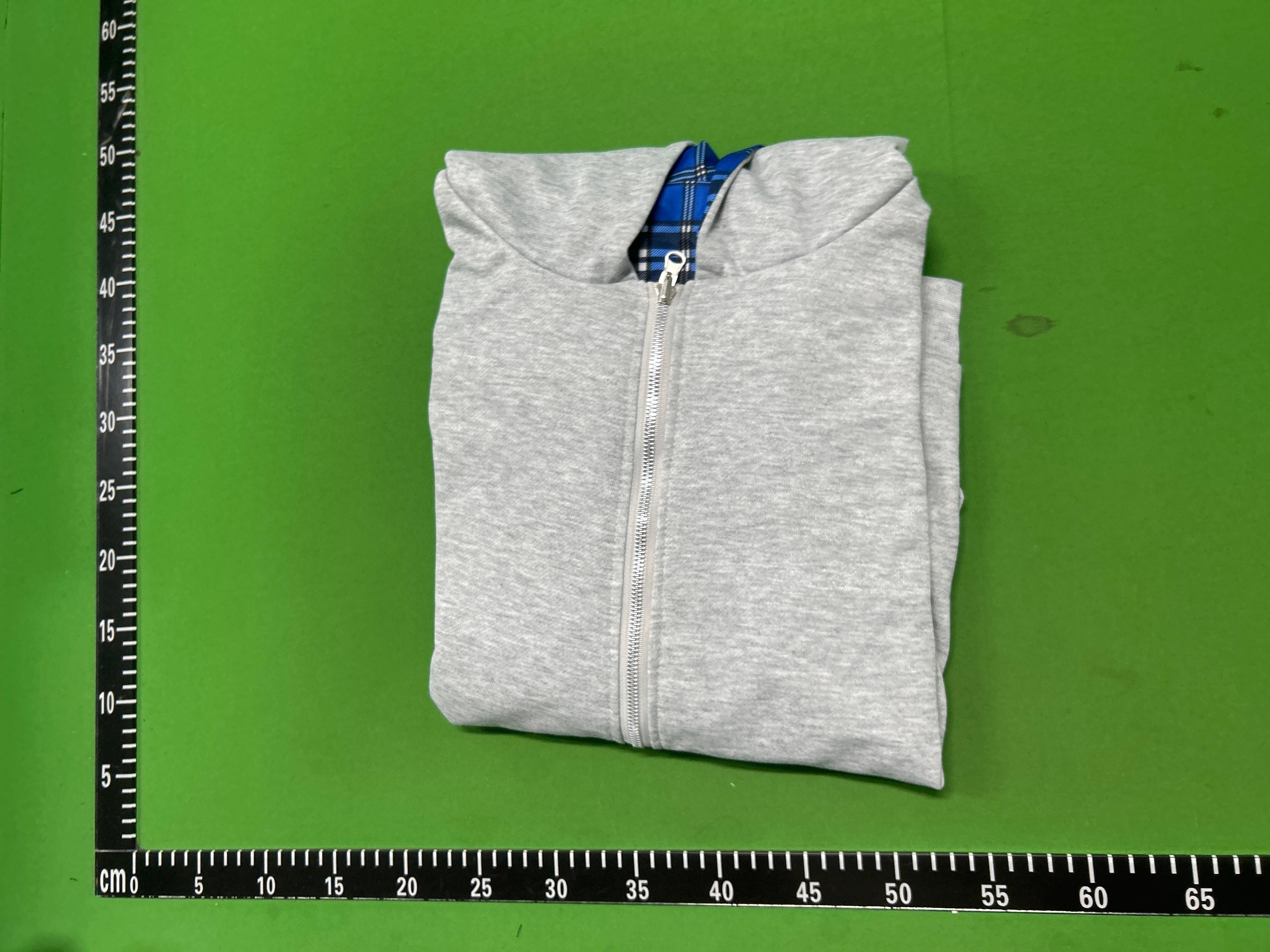 Foto QC 1 de Other Zip Sweater Plaid Lined Hooded Light Grey