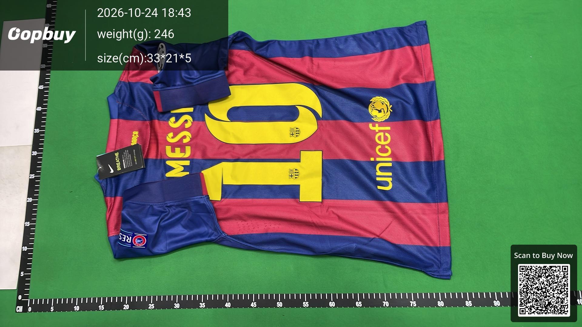Foto QC 6 de Nike x FC Barcelona Retro 2020/21 Away Messi #10 Jersey Black Gold