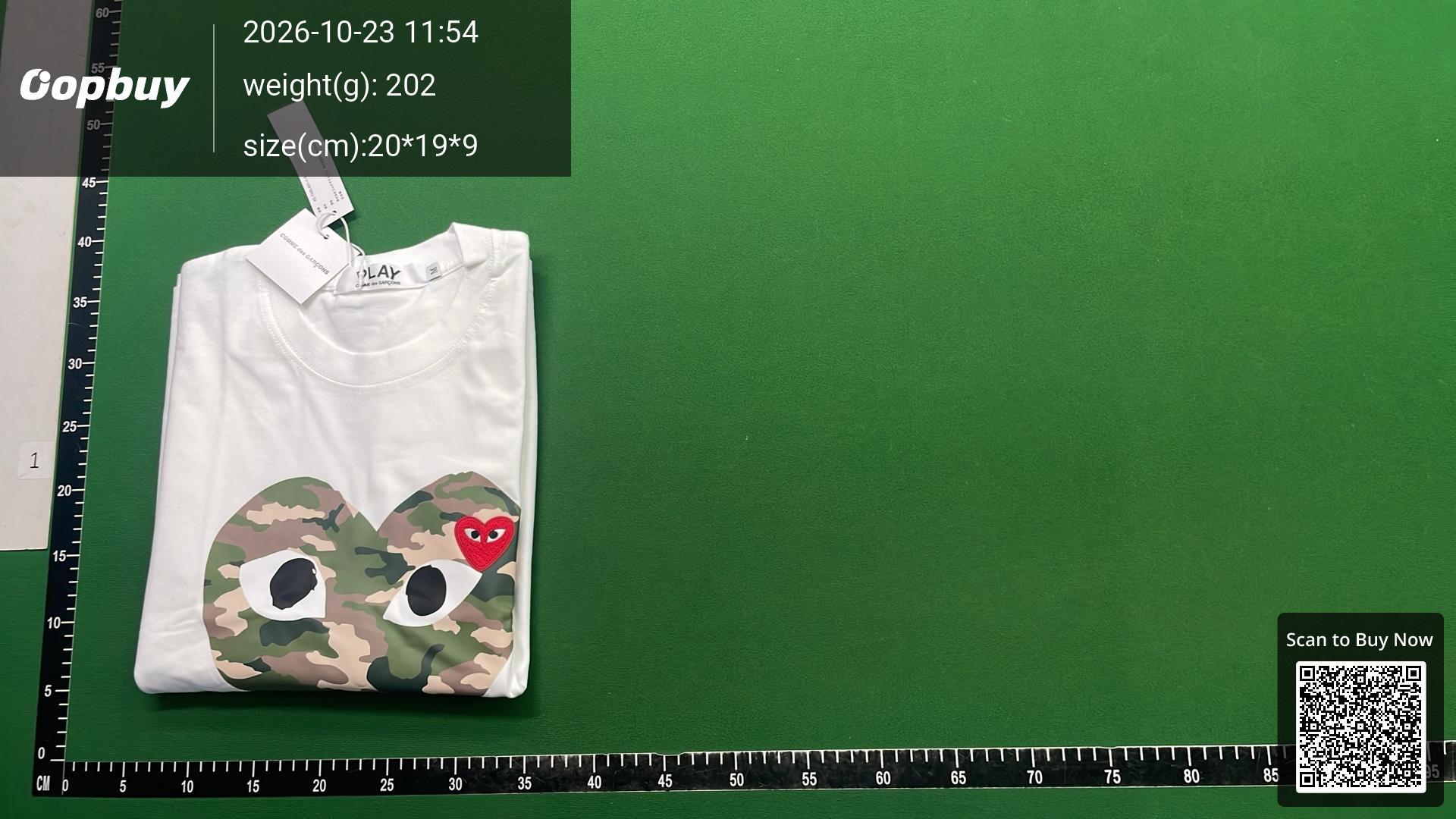 Foto QC 4 de Comme des Garçons Play T-shirt Two Grey Hearts Black