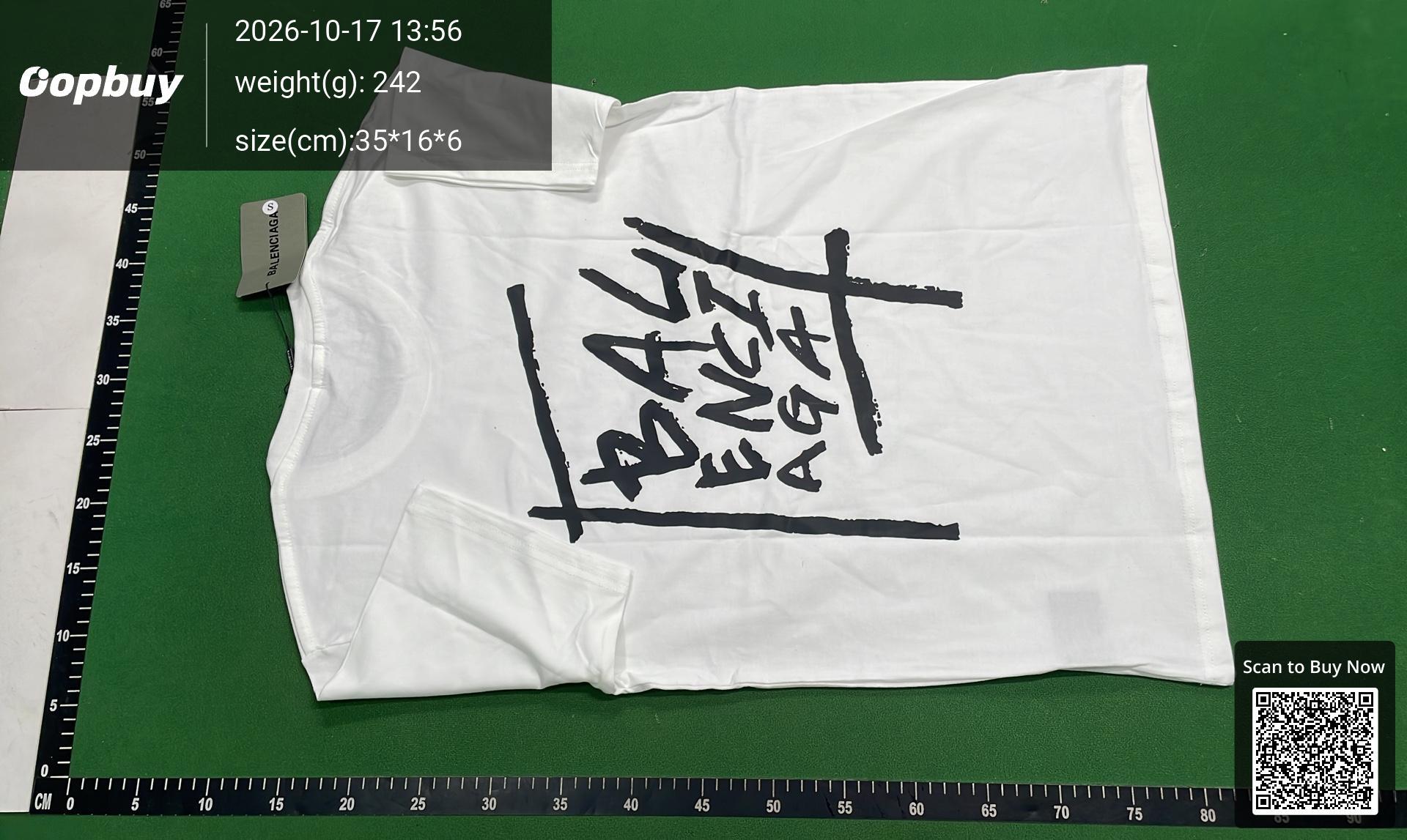Foto QC 7 de Balenciaga T-shirt Spray Paint Logo White