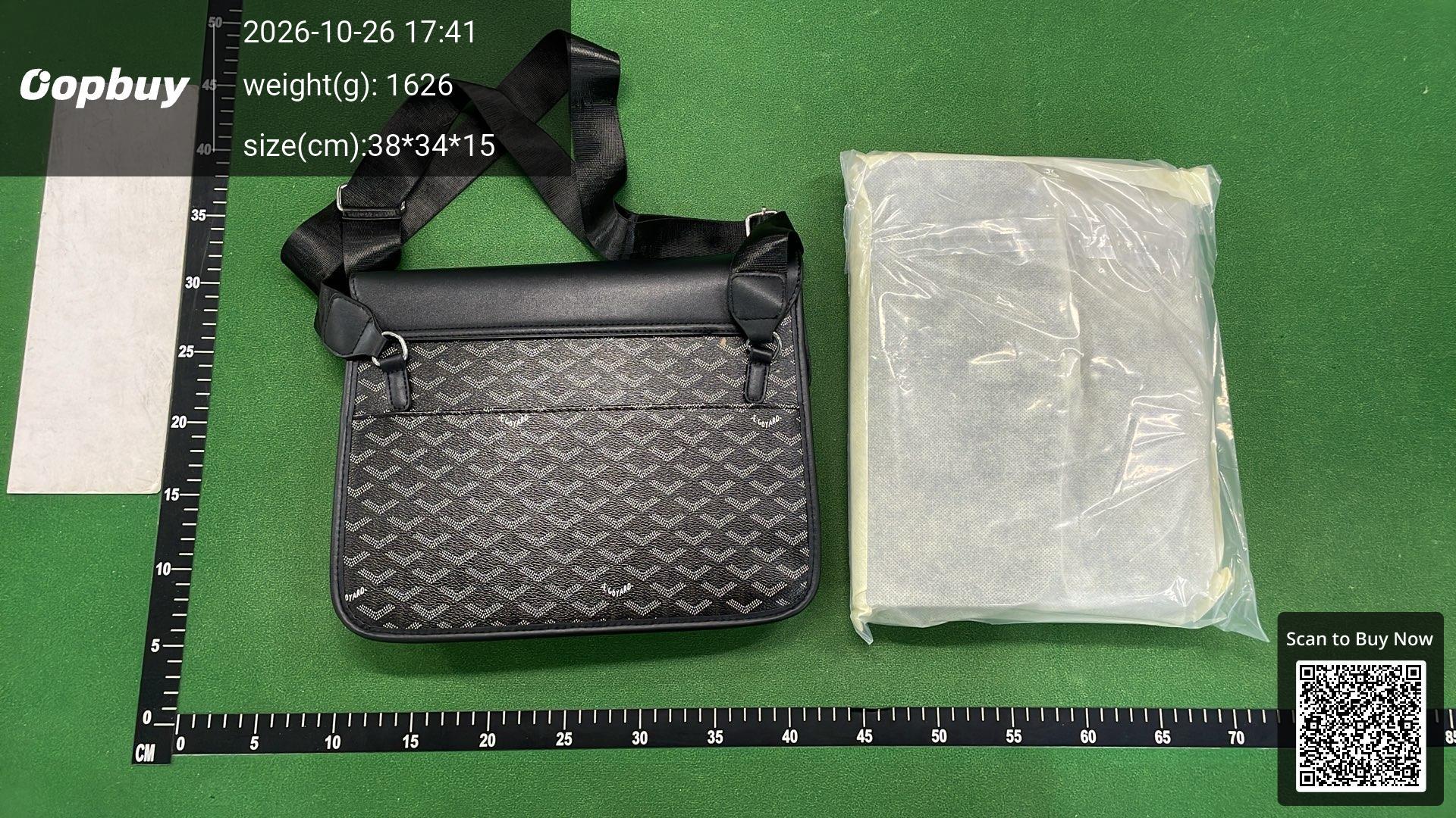 Foto QC 5 de Goyard Coursier Messenger Bag Grey Goyardine Canvas