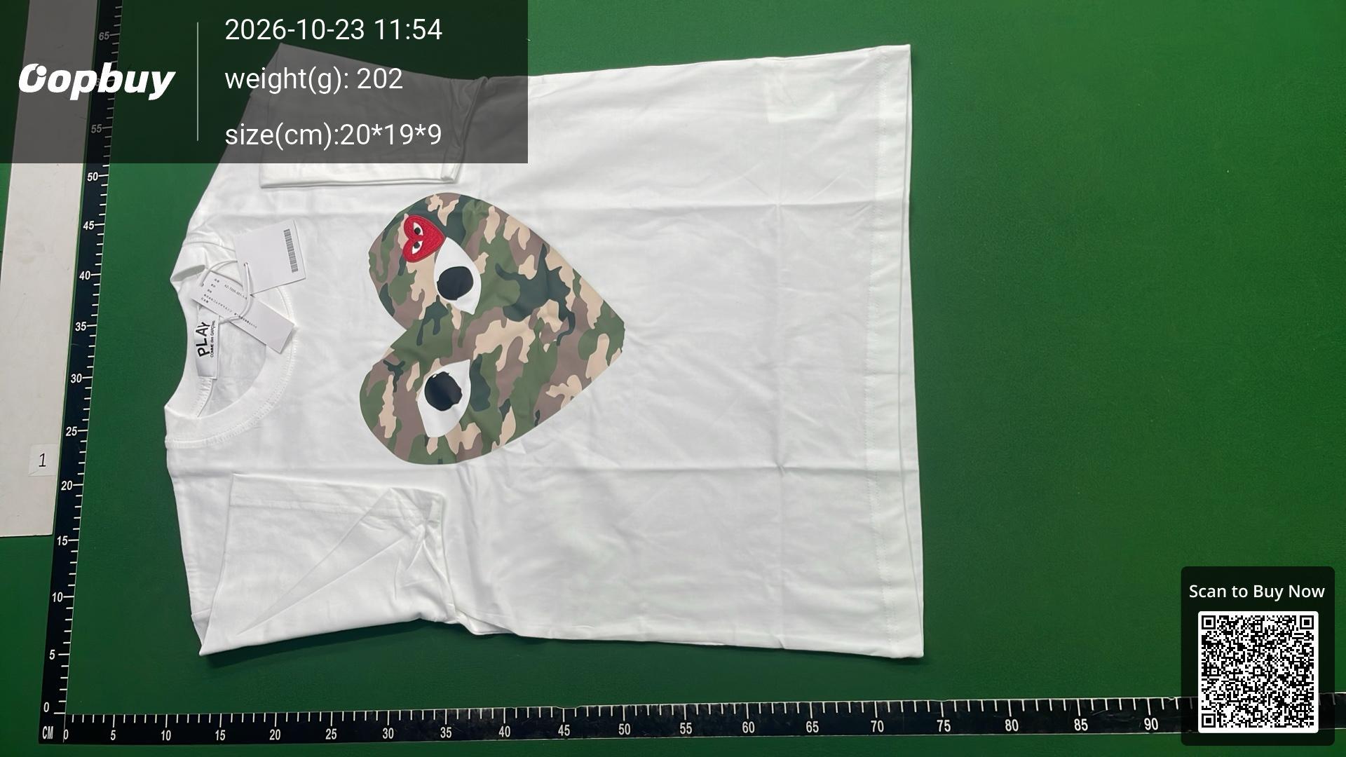 Foto QC 2 de Comme des Garçons Play T-shirt Two Grey Hearts Black