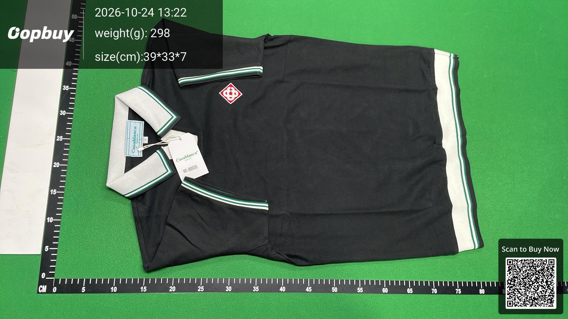 Foto QC 6 de Casablanca Boucle Stripe Polo Shirt White Green