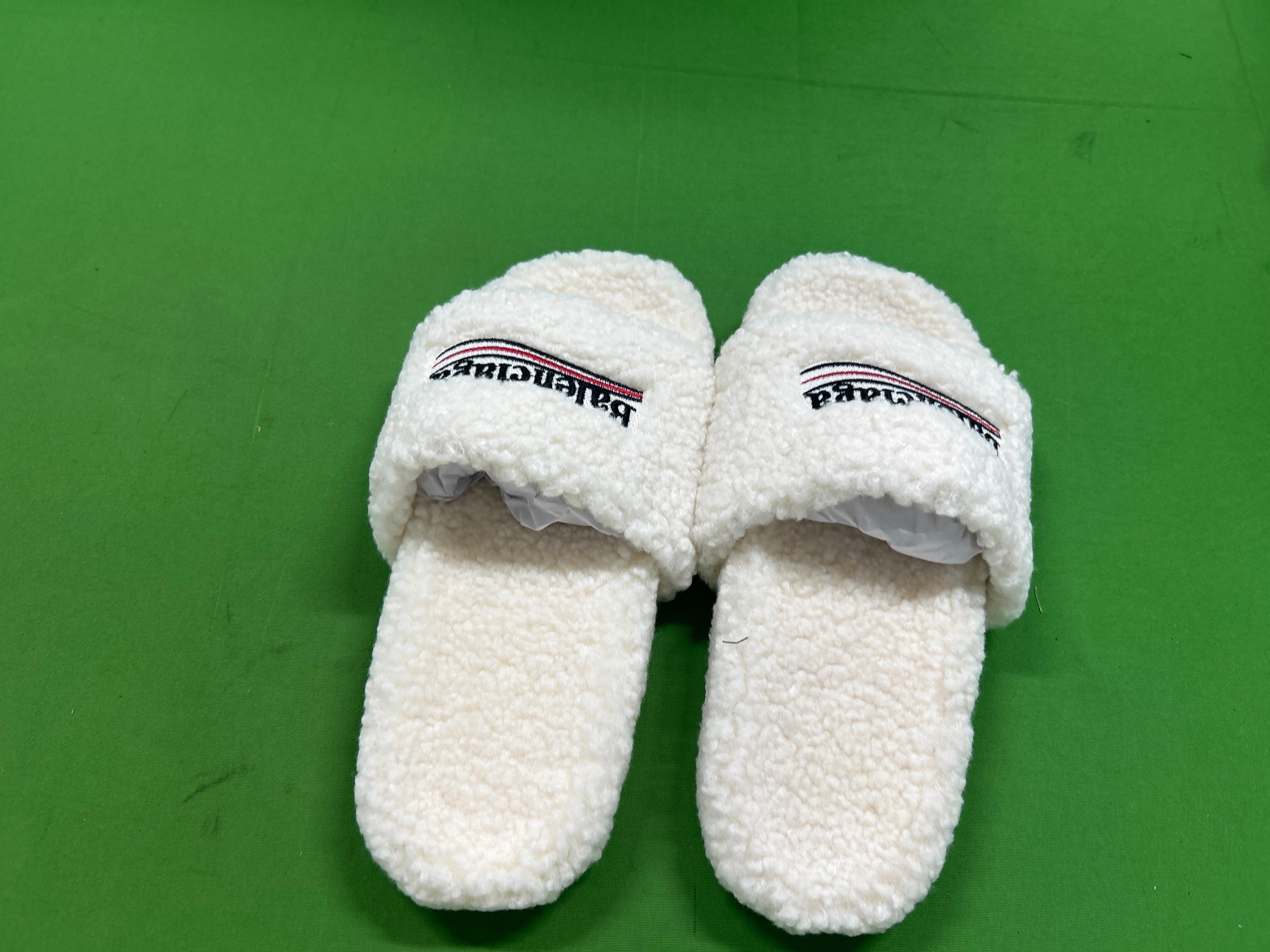 Foto QC 3 de Balenciaga Pool Slide Shearling Political Campaign Pink