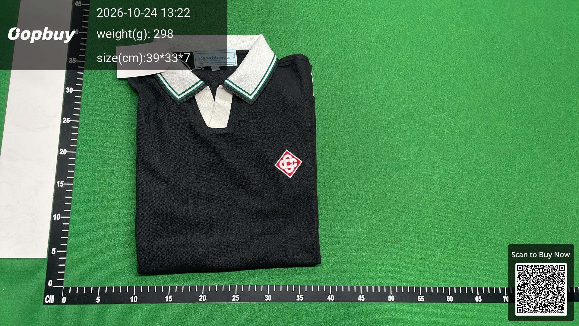 Foto QC 8 de Casablanca Boucle Stripe Polo Shirt White Green