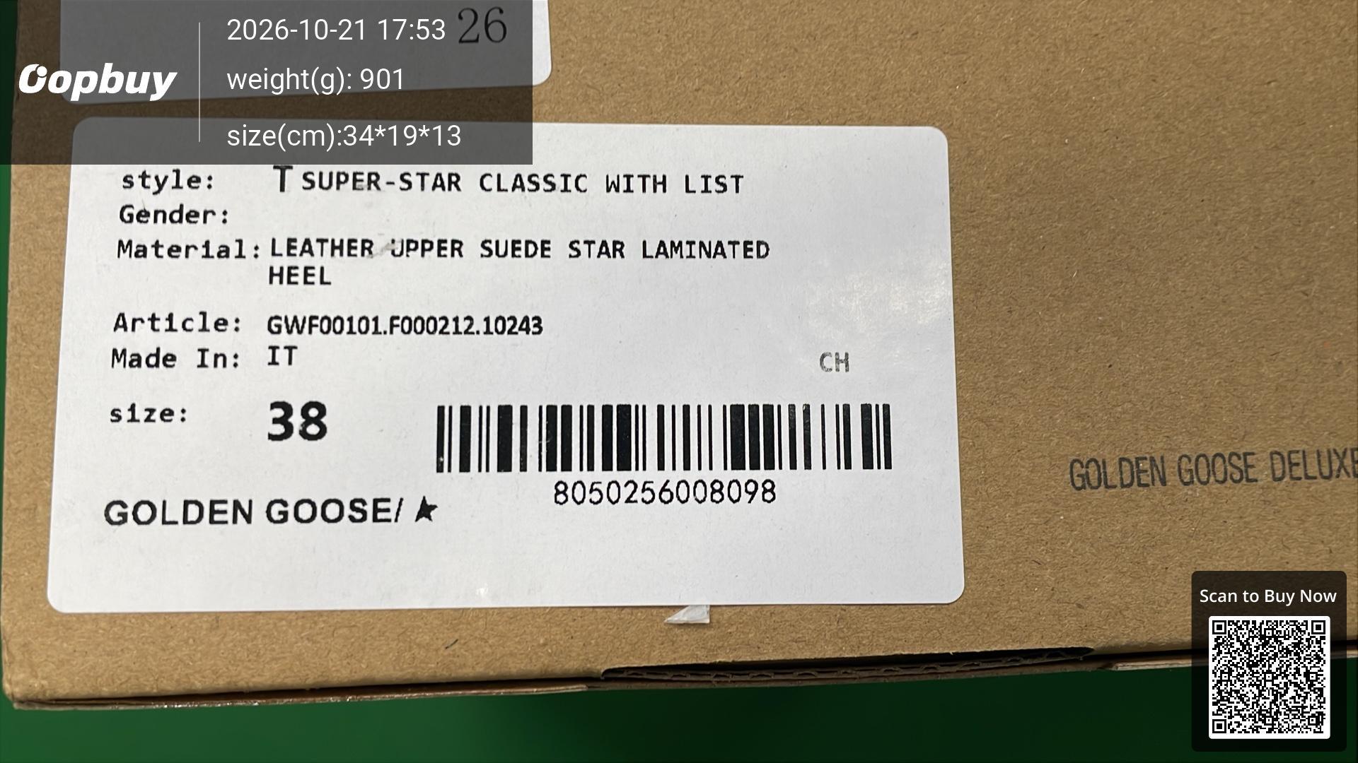 Foto QC 2 de Golden Goose Super-Star Leather Sneakers Distressed White Black