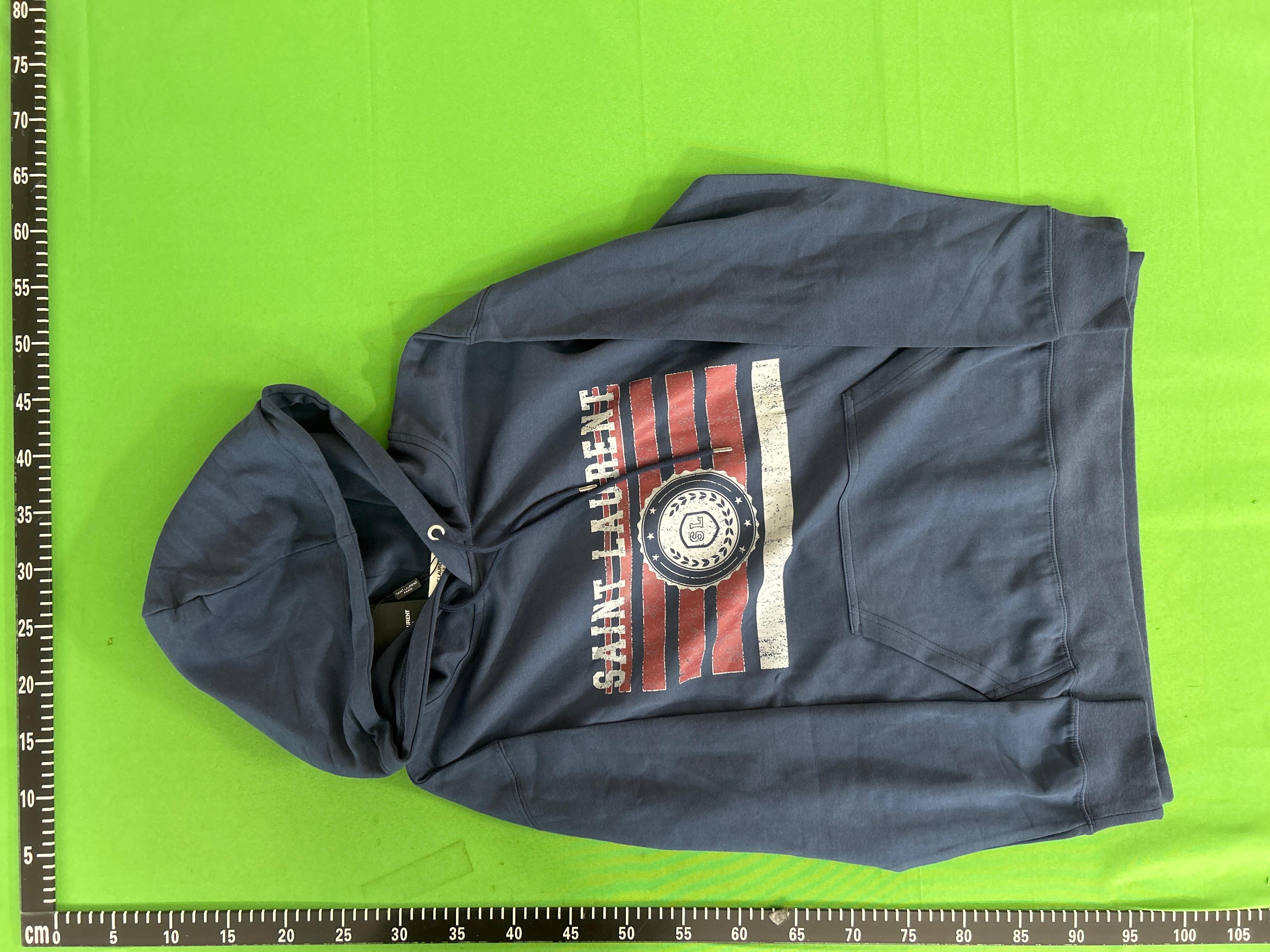 Foto QC 4 de Saint Laurent Sweater Distressed Flag Logo Dark Grey