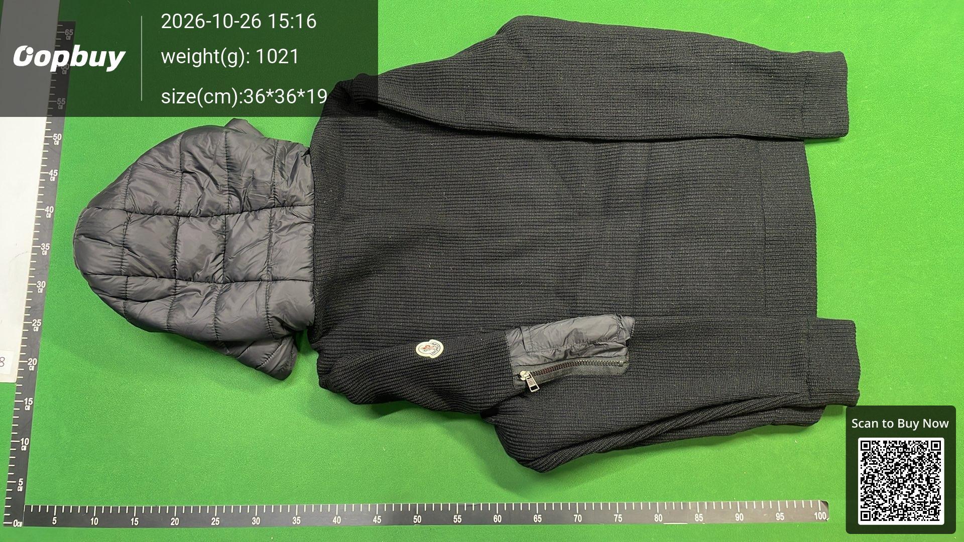 Foto QC 7 de Moncler Knit Sleeve Puffer Jacket Black