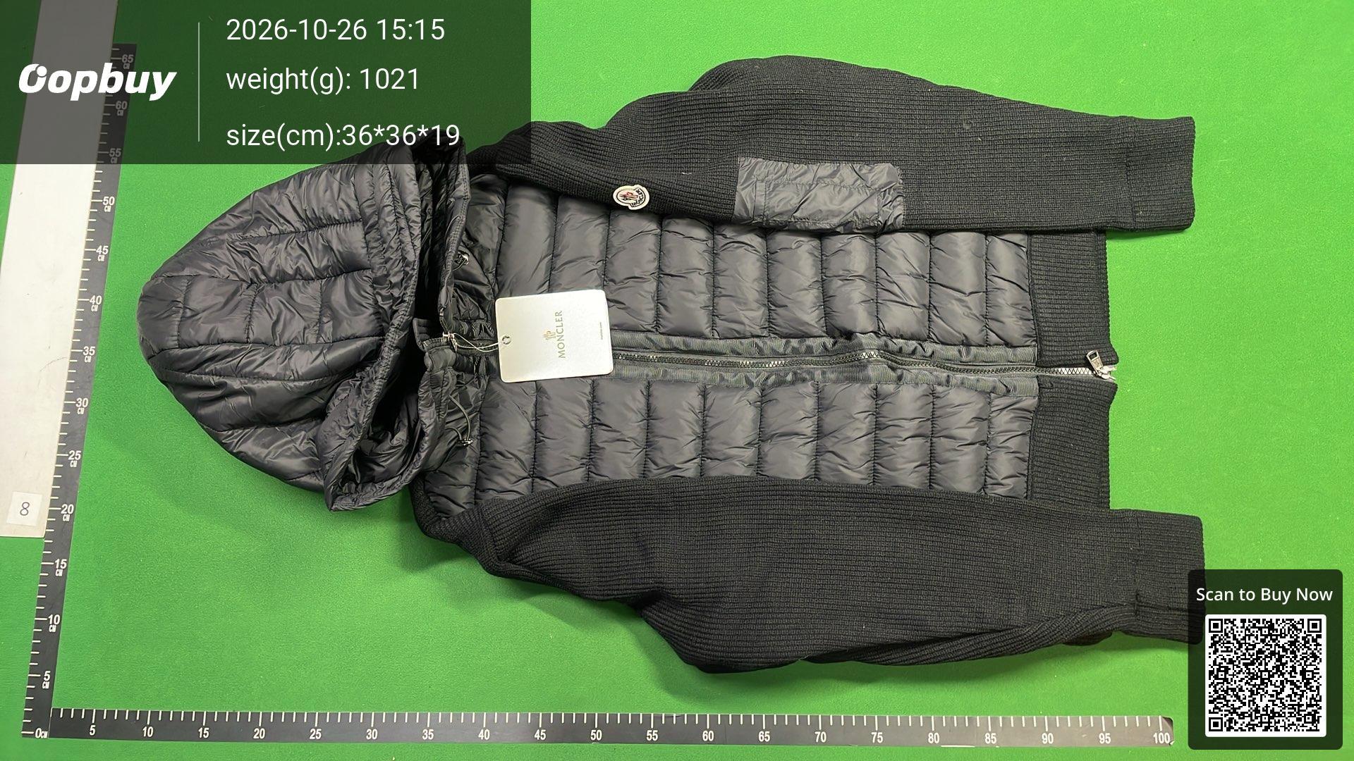 Foto QC 6 de Moncler Knit Sleeve Puffer Jacket Black