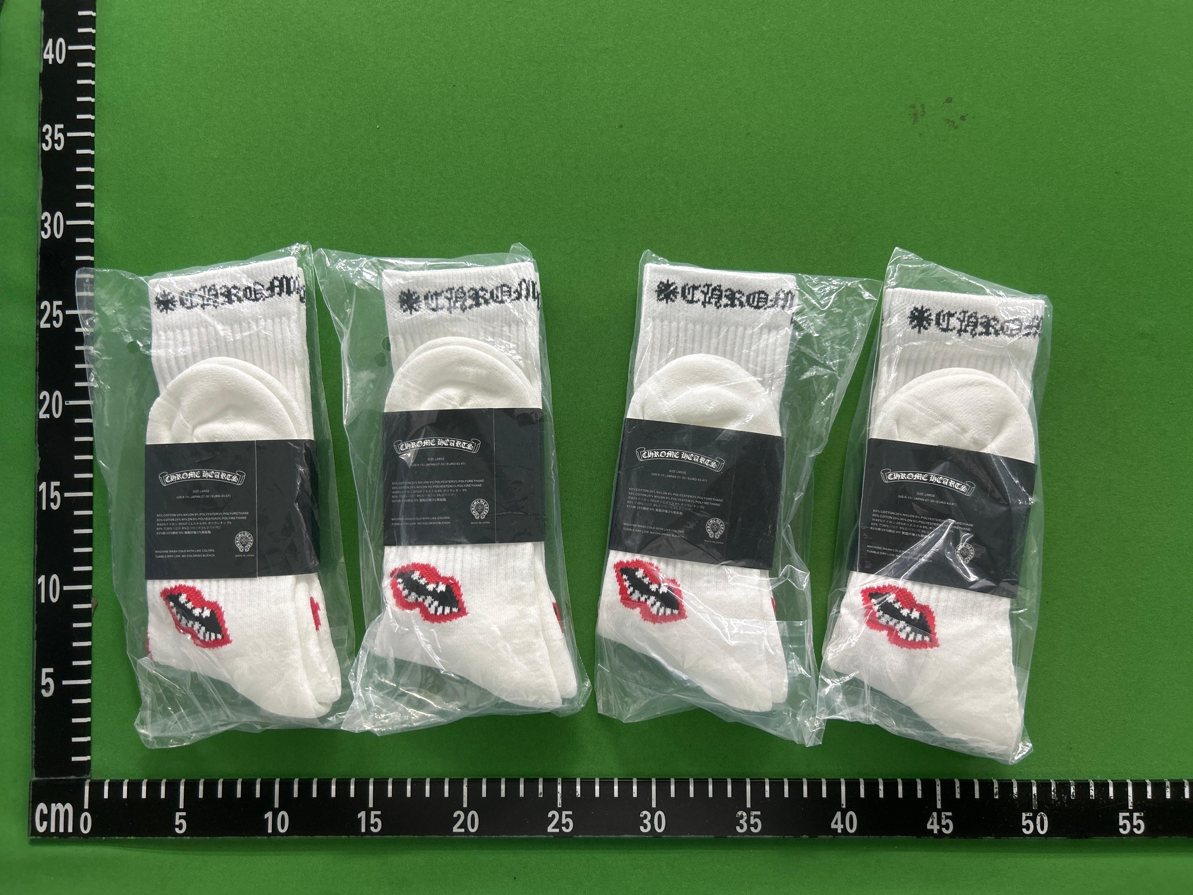 Foto QC 2 de Chrome Hearts Matty Boy Crew Socks Chomper White