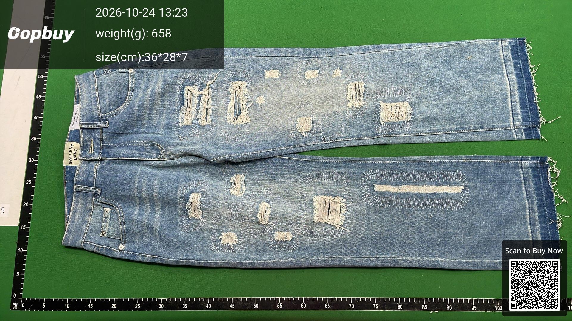 Foto QC 6 de Acne Studios 2023 Jeans Super Baggy Torn Scribble Mid Blue