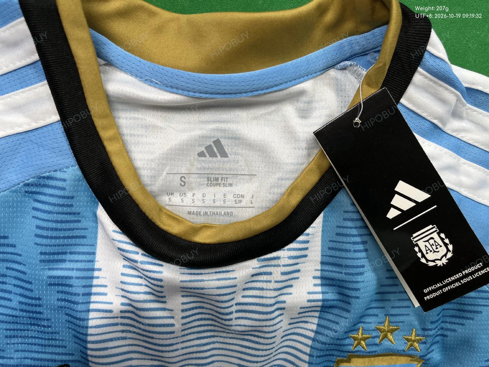 Foto QC 5 de Argentina x adidas 2006 Home Messi #19 Jersey Light Blue/White