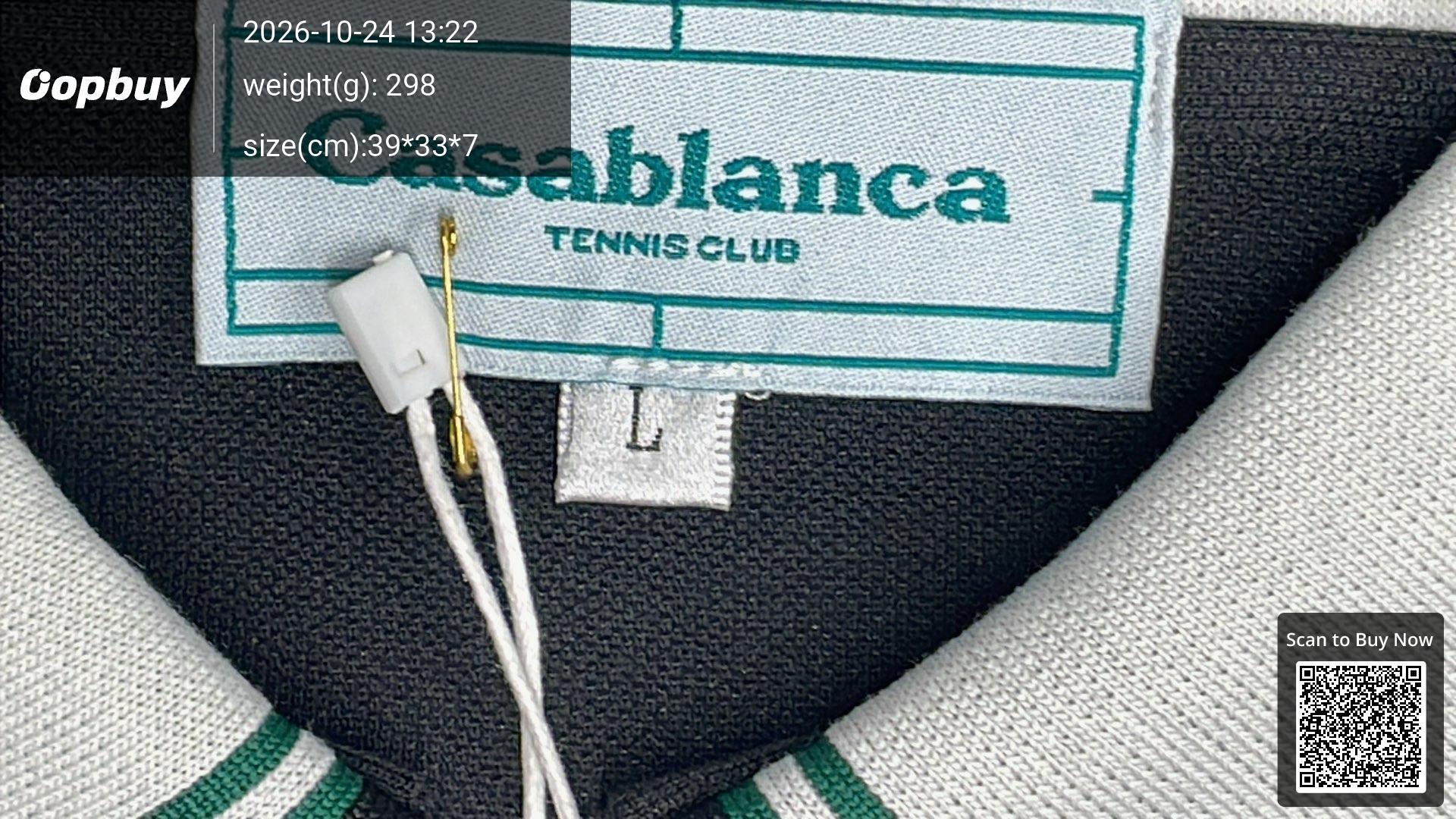 Foto QC 5 de Casablanca Boucle Stripe Polo Shirt White Green
