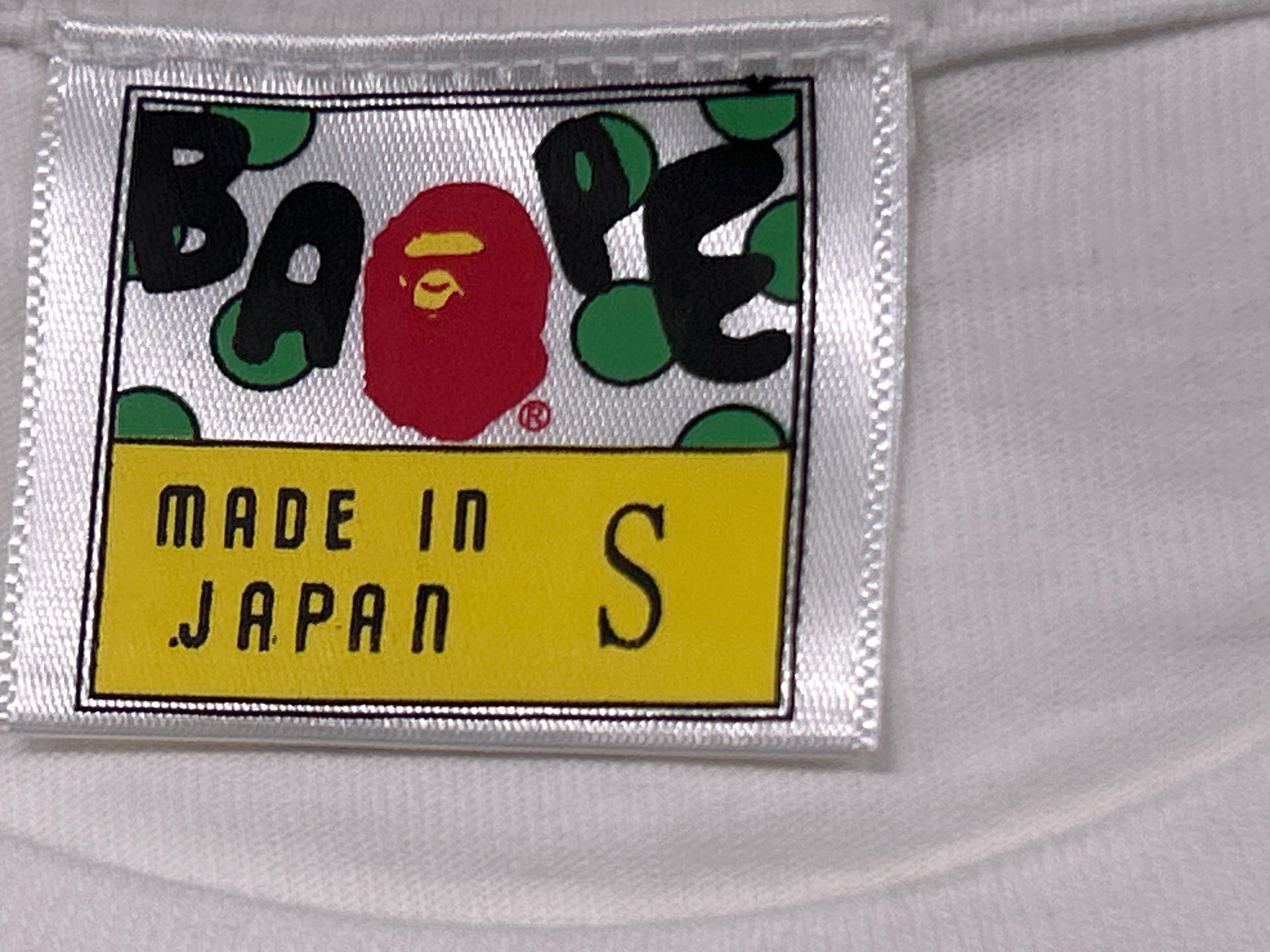Foto QC 2 de BAPE T-shirt Plaid Ape Head College Logo Black
