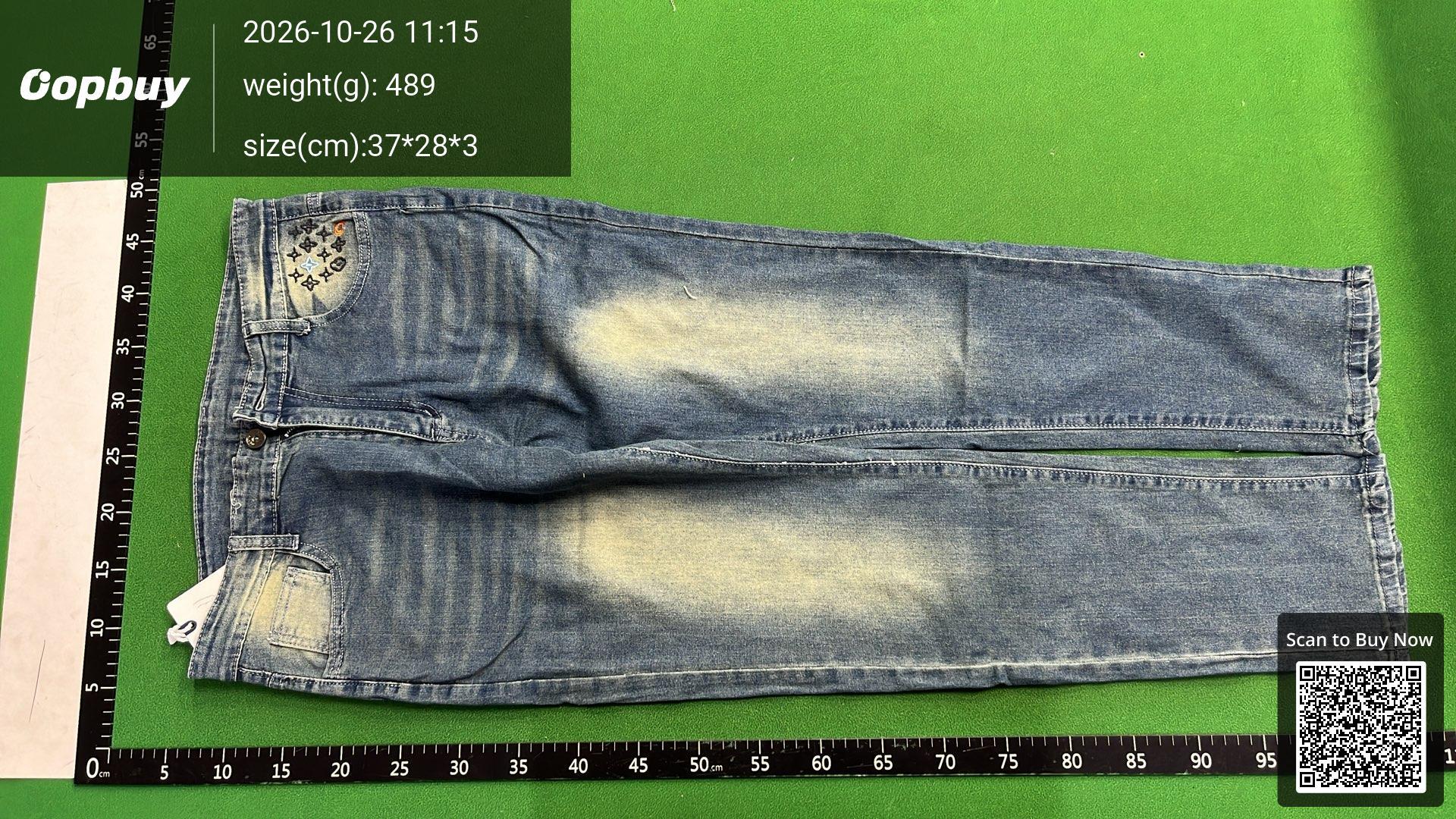 Foto QC 2 de Louis Vuitton Jeans Monogram Embroidery Slim Blue