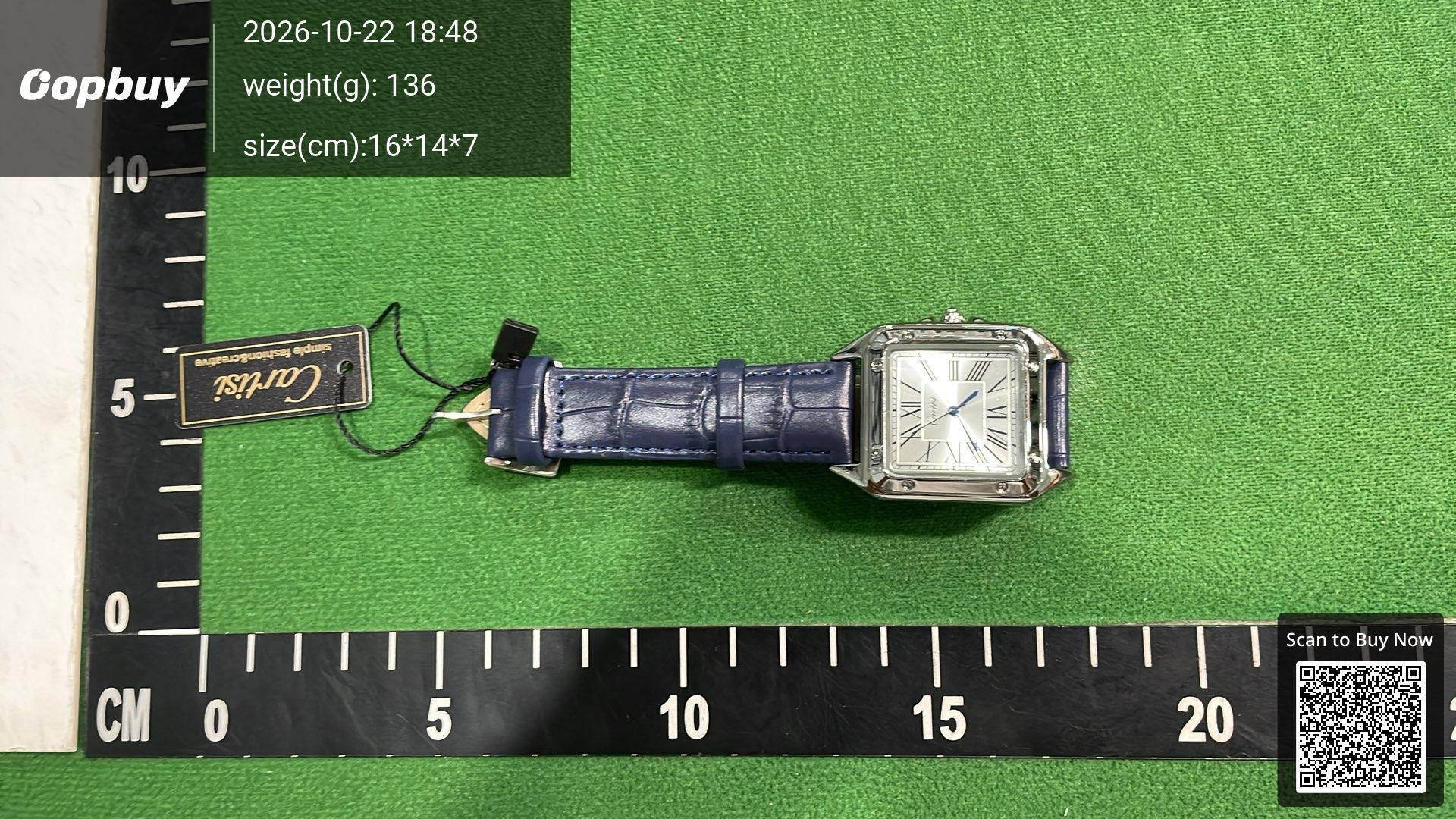 Foto QC 4 de Cartisi Square Roman Numeral Leather Strap Quartz Watch