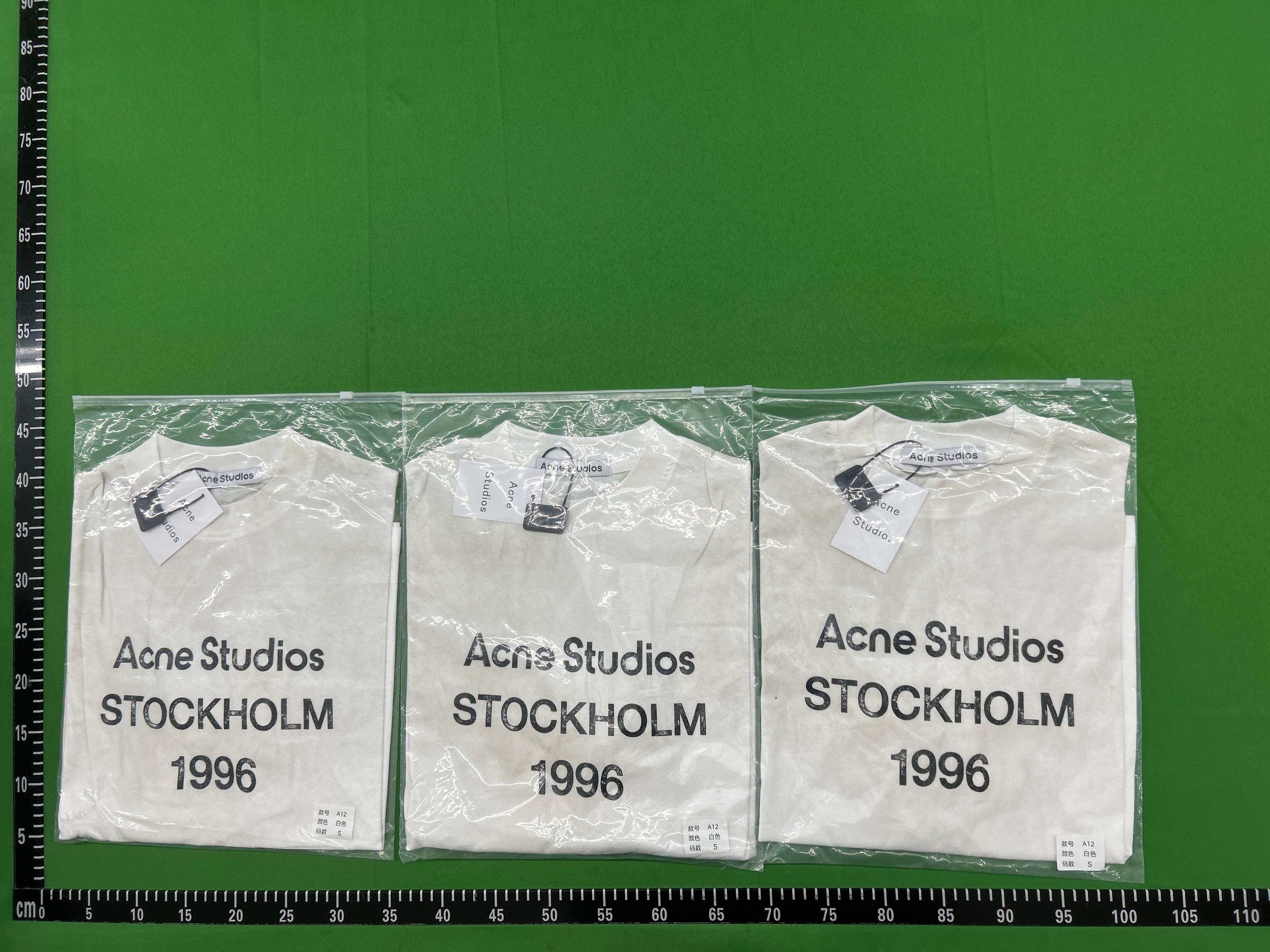 Foto QC 1 de Acne Studios T-shirt Sprayed 1996 Logo Long Sleeve Deep Blue