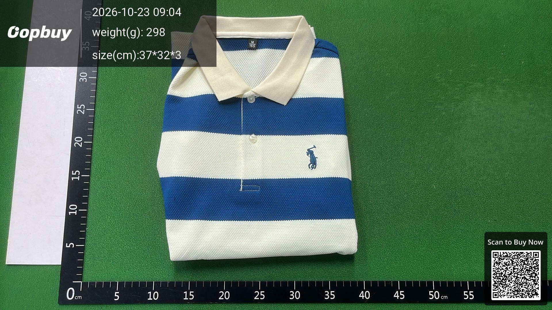 Foto QC 4 de Polo Ralph Lauren Shirt Striped Long-Sleeve Blue Cream