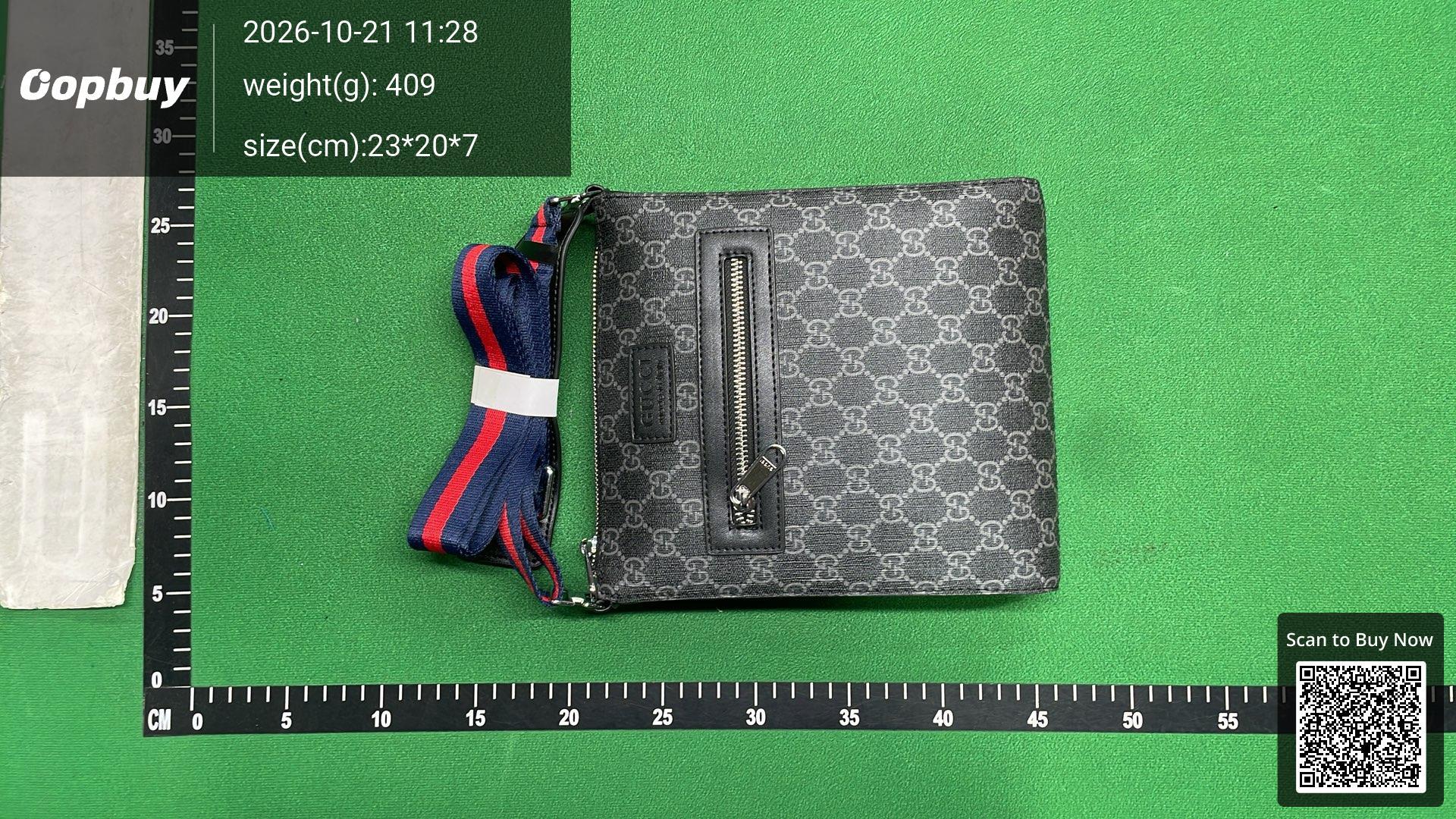 Foto QC 6 de Gucci Messenger Bag Small Black/Grey GG Supreme Canvas