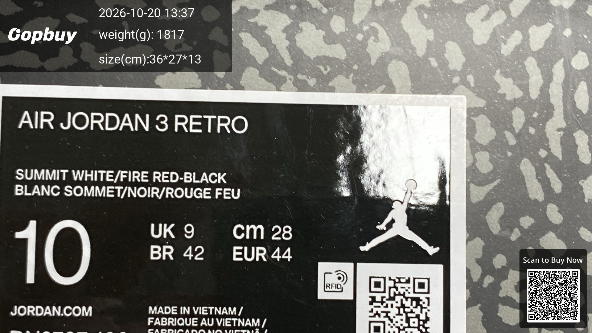 Foto QC 2 de Jordan 3 Retro White Cement Reimagined DN3707-100