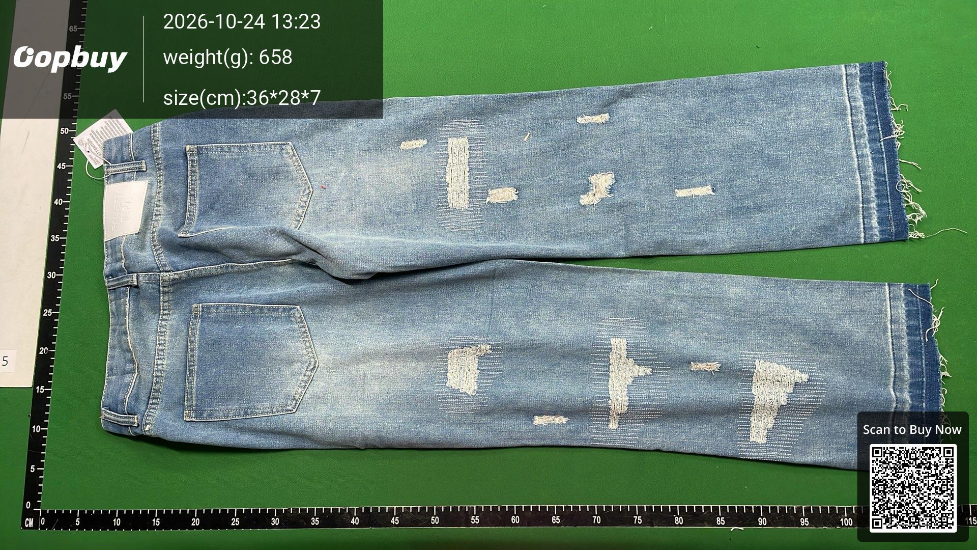 Foto QC 7 de Acne Studios 2023 Jeans Super Baggy Torn Scribble Mid Blue