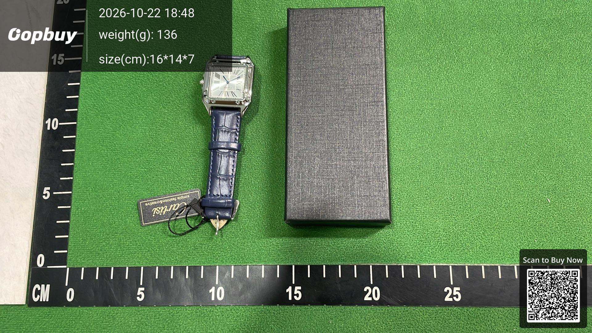 Foto QC 6 de Cartisi Square Roman Numeral Leather Strap Quartz Watch