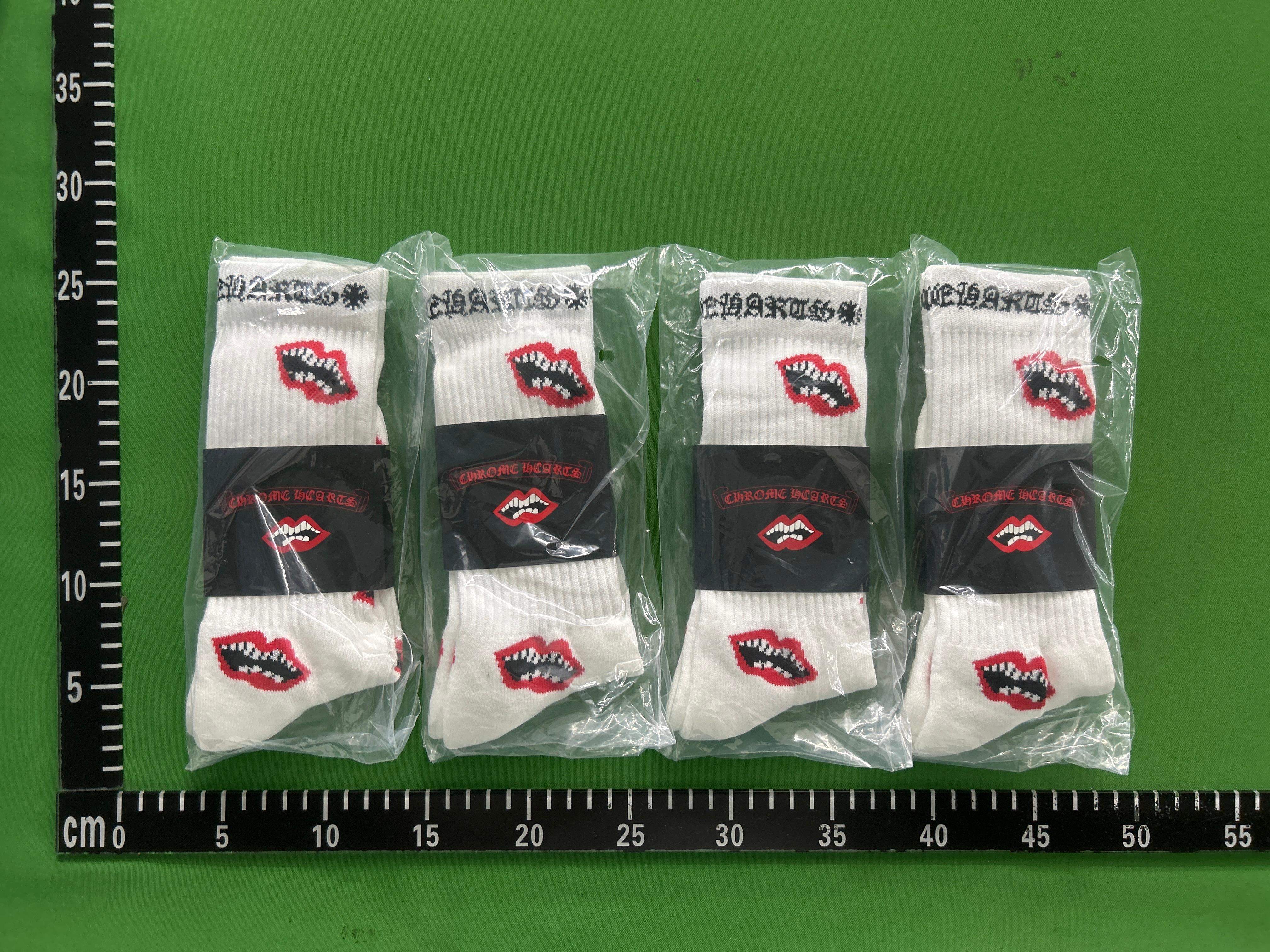 Foto QC 1 de Chrome Hearts Matty Boy Crew Socks Chomper White