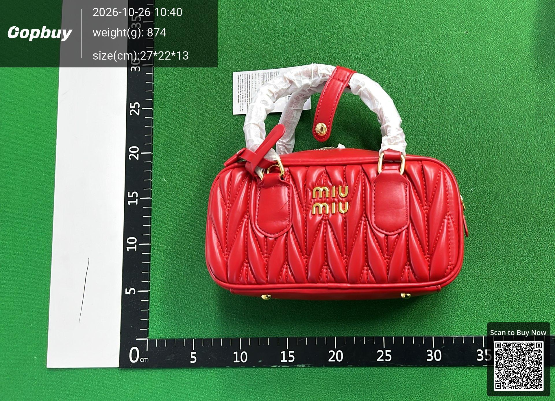 Foto QC 1 de Miu Miu Arcadie Matelasse Bag Brown Nappa Leather