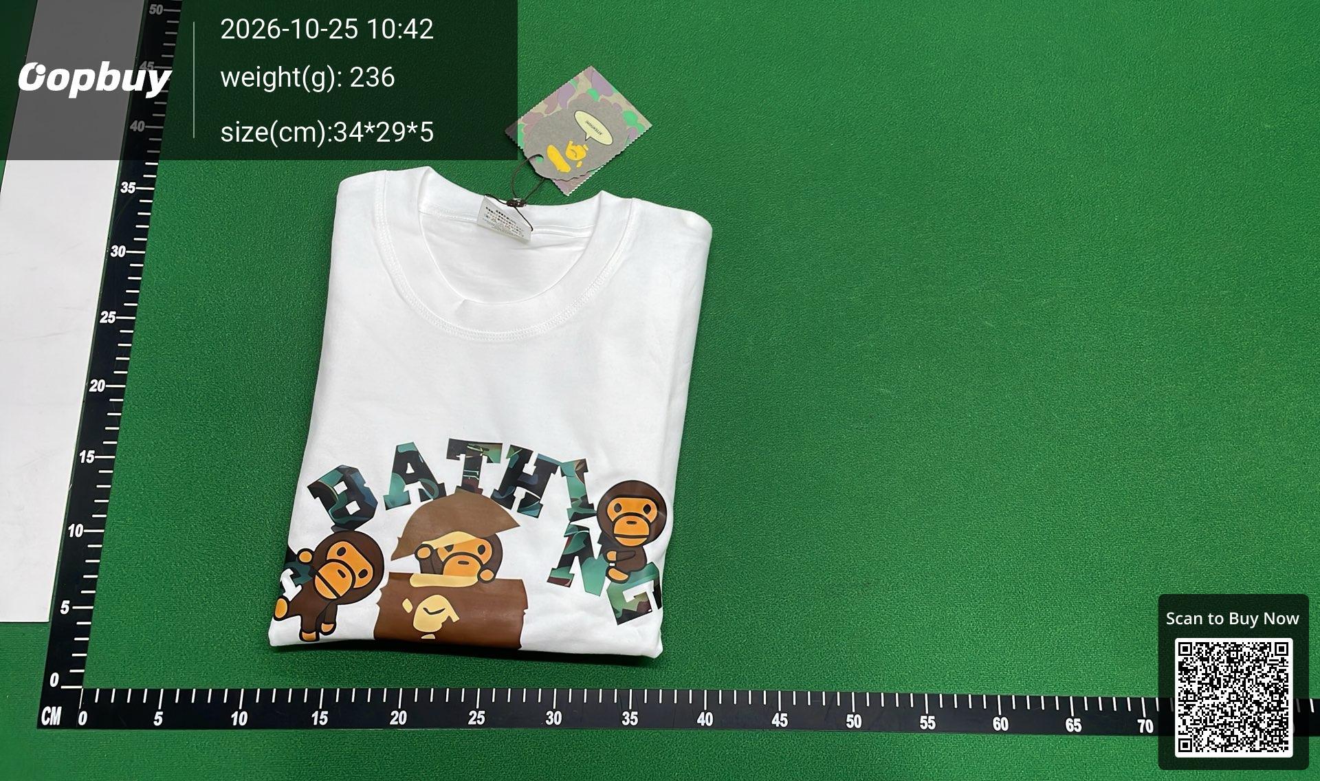 Foto QC 4 de BAPE ABC Camo College T-shirt White Blue