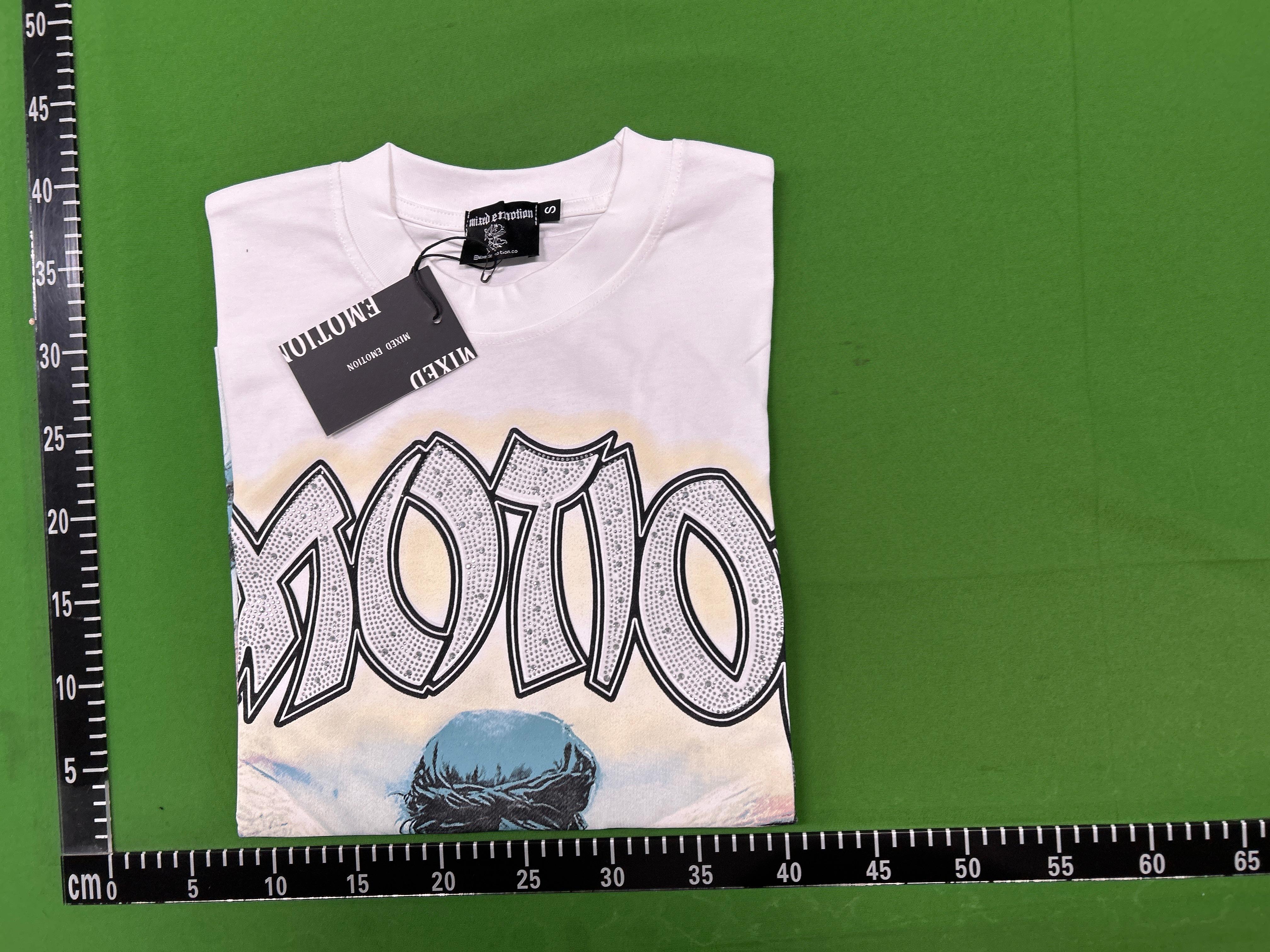 Foto QC 5 de EM Emotion Rhinestone Logo Angel T-shirt White