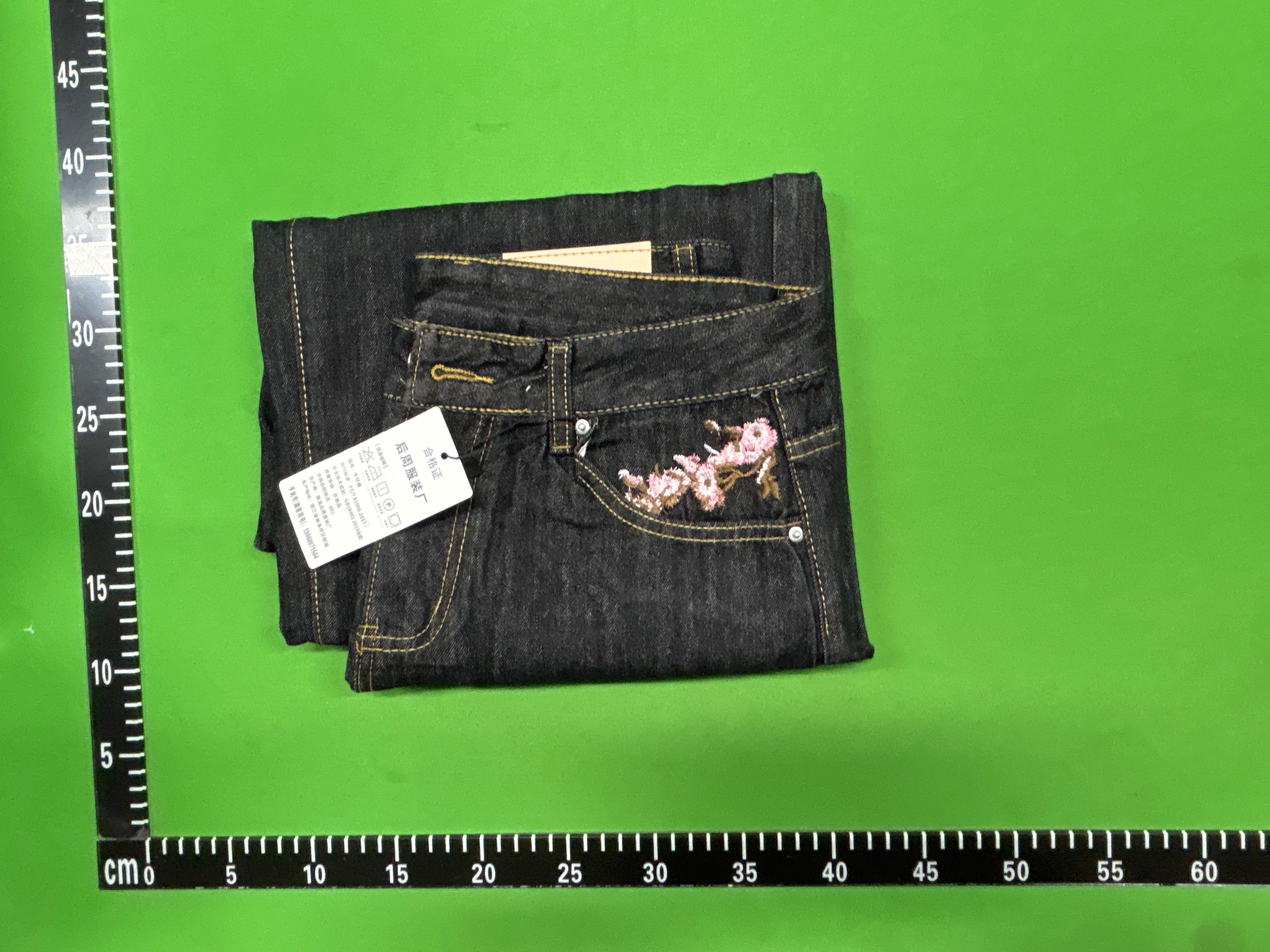 Foto QC 1 de Derschutze Jeans Straight Spider Embroidery Black